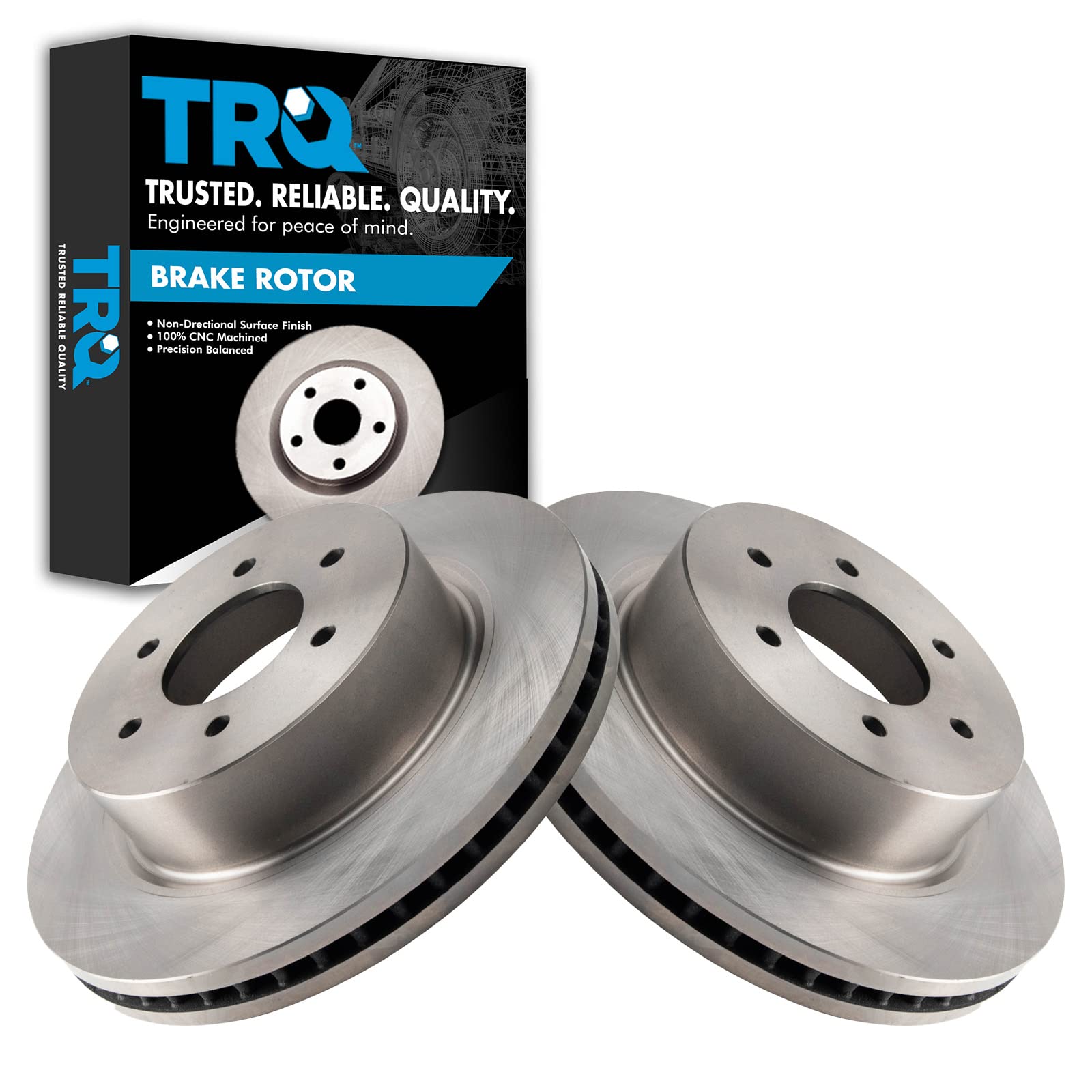 Trq Front Brake Rotors Set Vented Compatible With 2016-2023 Nissan Titan Xd