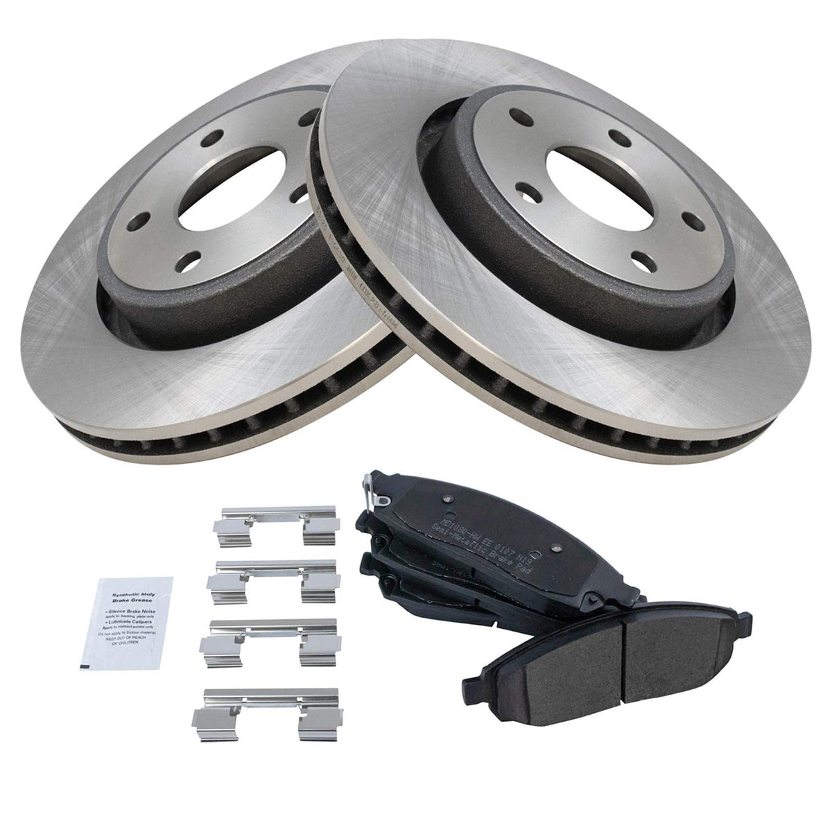 Trq Front Brake Pad & Rotor Kit Brake Pads Brake Rotor Semi-Metallic Compatible With 2006-2010 Jeep Commander 2005-2010 Grand Ch