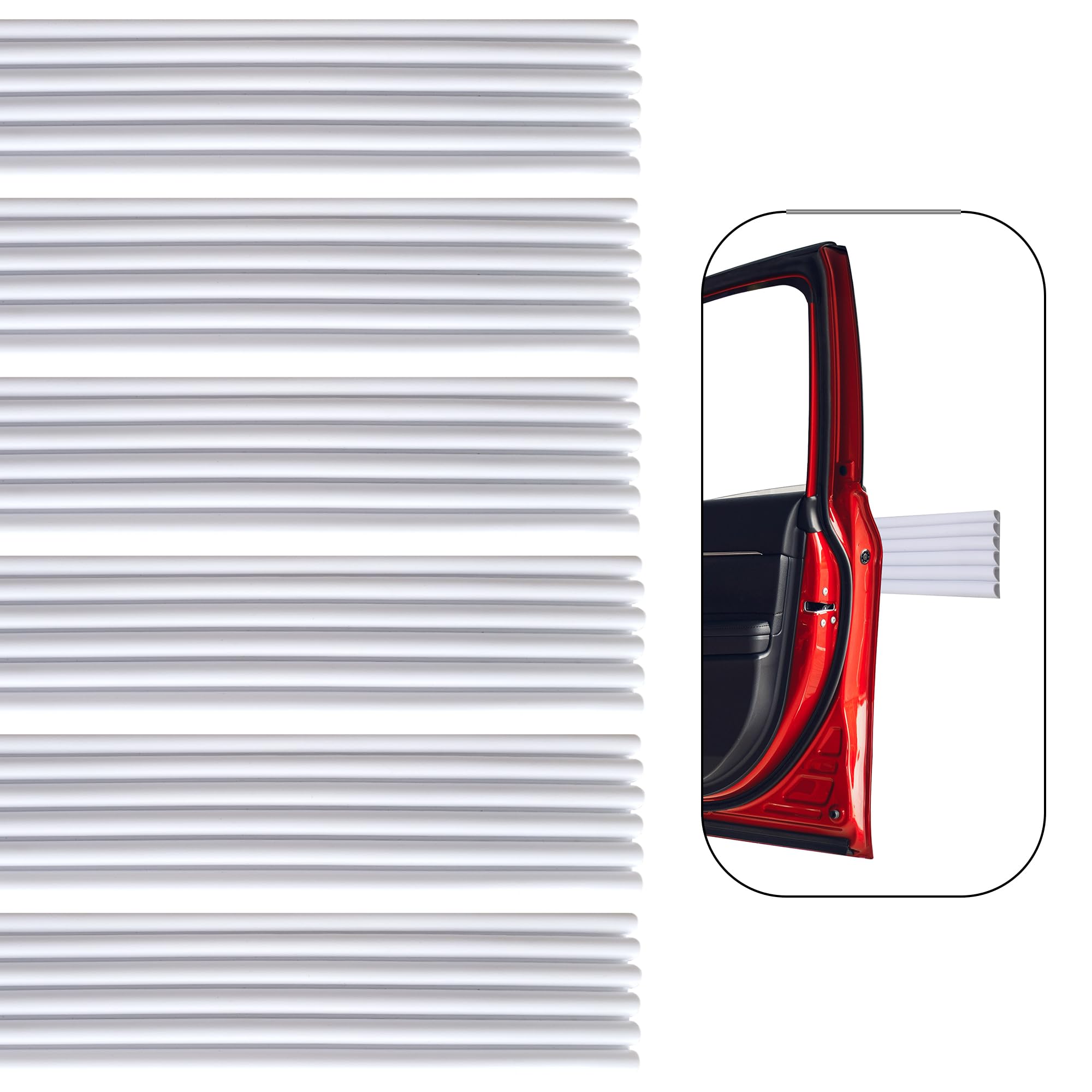 Rubber Bond Garage Wall Protectors 6 Pack - 2.75X15 Inches Strong Self-Adhesive Rubber Bumper Protectors For Garage Walls - Anti-Scratch And Waterproof Garage Wall Protector For Car Doors - White