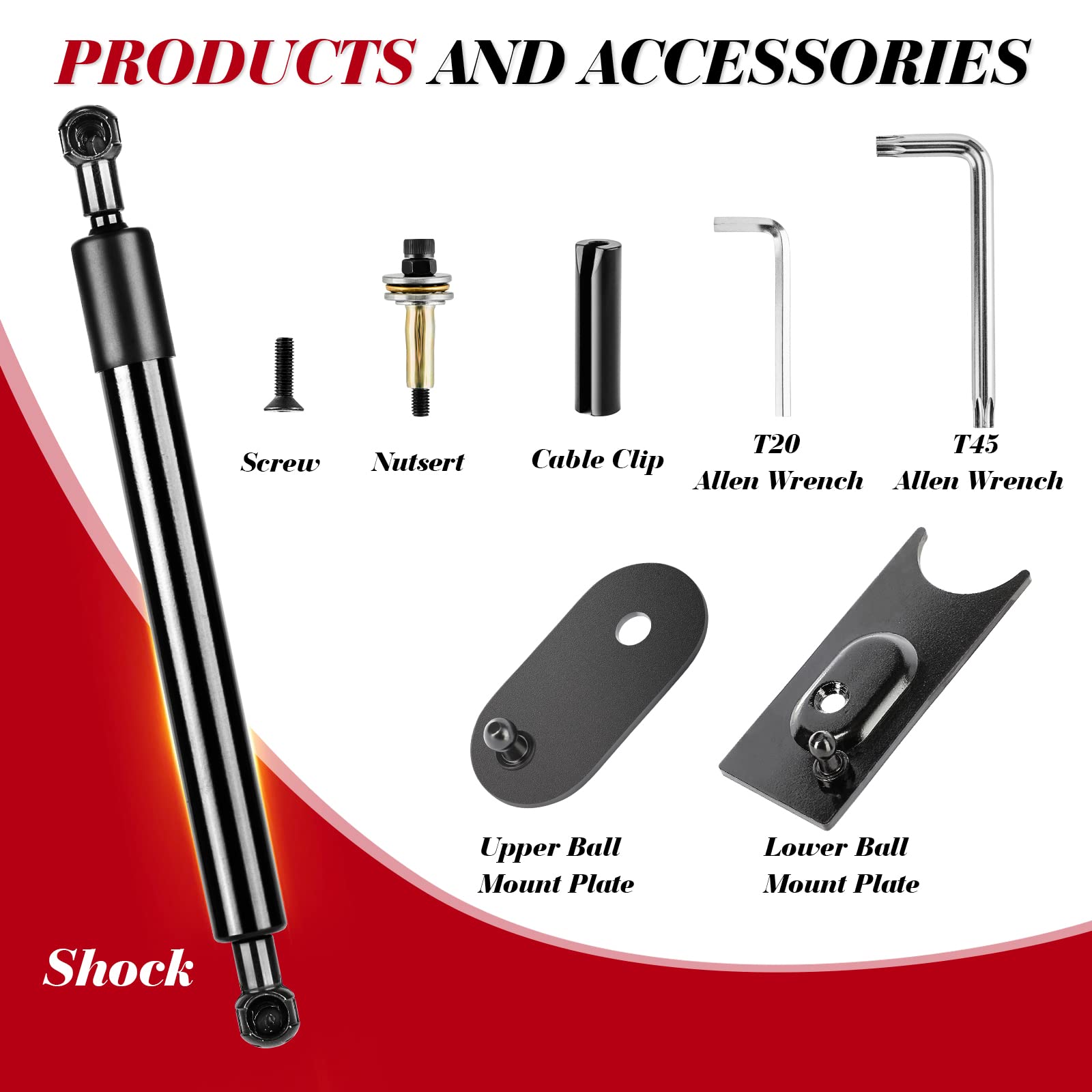 Tailgate Assist Shock Struts Damper Hydraulic Soft Open 43301 Fit For 2009-2018 Dodge Ram 1500, 2019-2022 Ram 1500 Classic, 2010-2022 Ram Hd 1500 2500 3500.