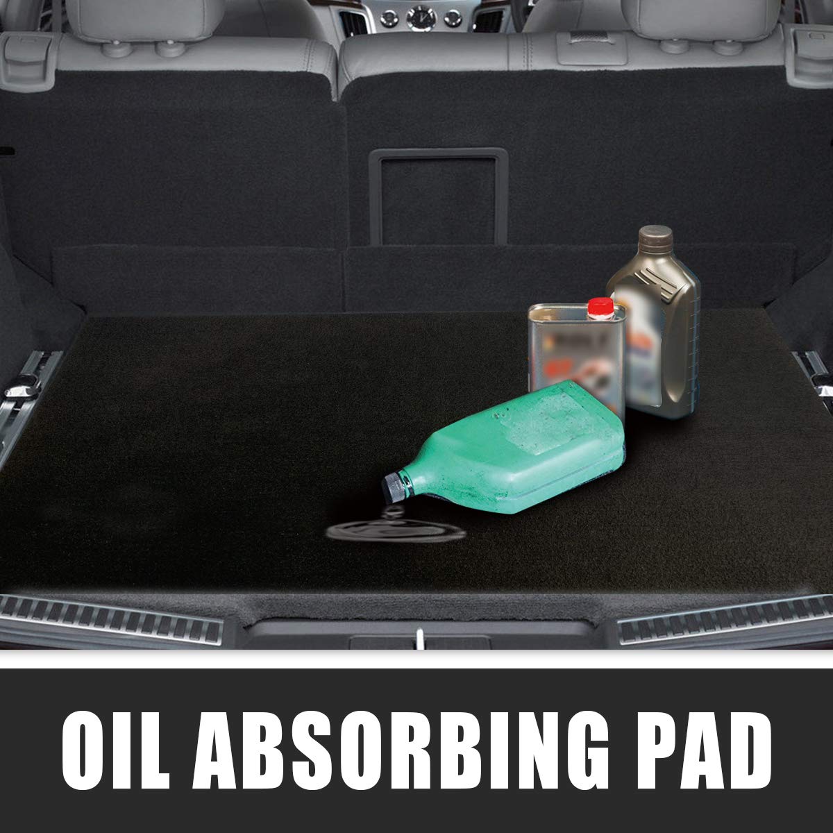 Linla Premium Absorbent Oil Mat Contains Liquid Garage Floor Mat, Reusable, Washable, Protects Garage Floor Or Driveway Surface,