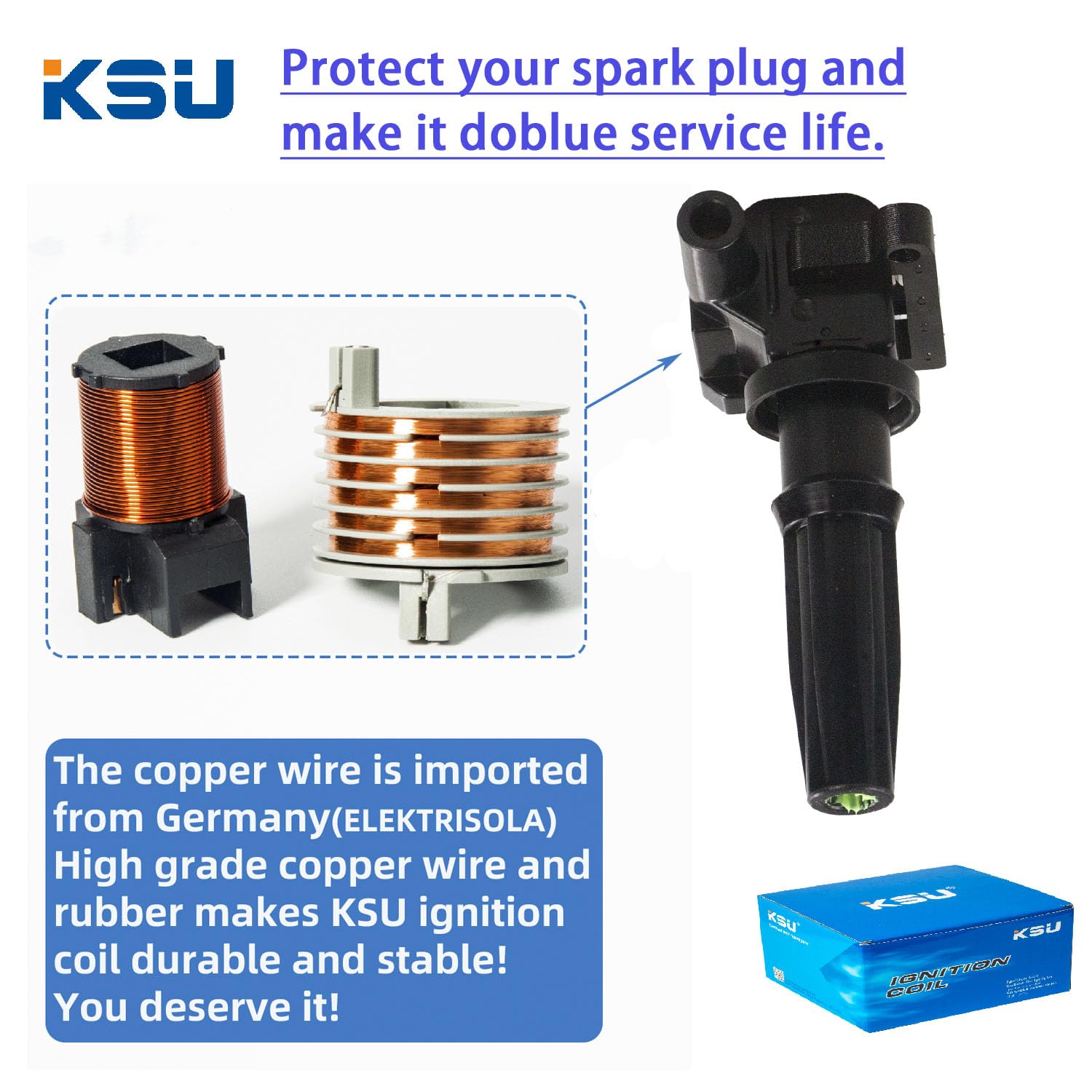 Ksu Coil Pack Compatible With Hyundai Sonata 2.4L L4 2000 2001 2002 2003 2004 2005