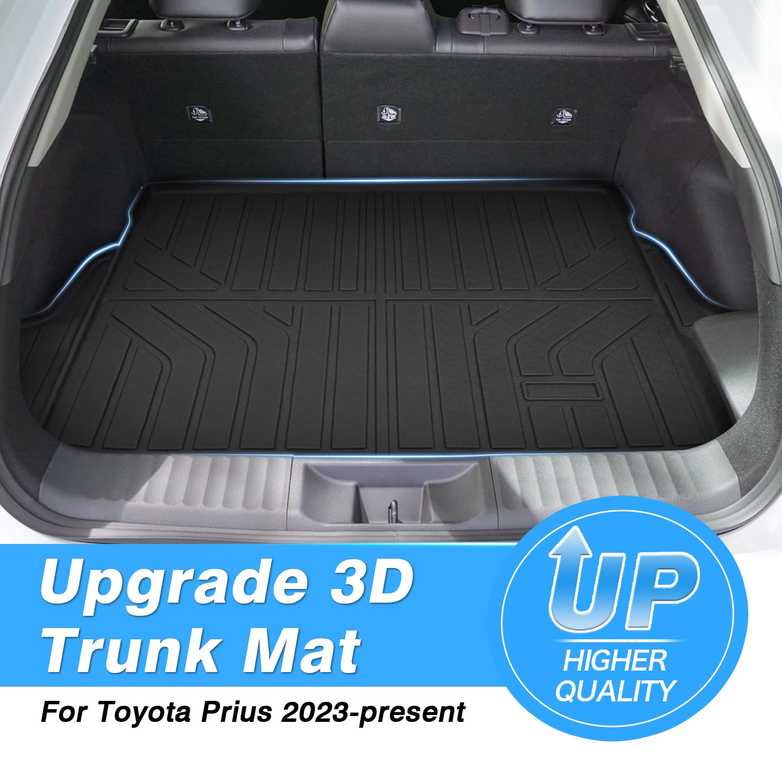 Powerty Cargo Liner For 2023 2024 2025 Toyota Prius & Prius Prime (Phev) Accessories Cargo Mats Tpe All Weather Trunk Liner Heav