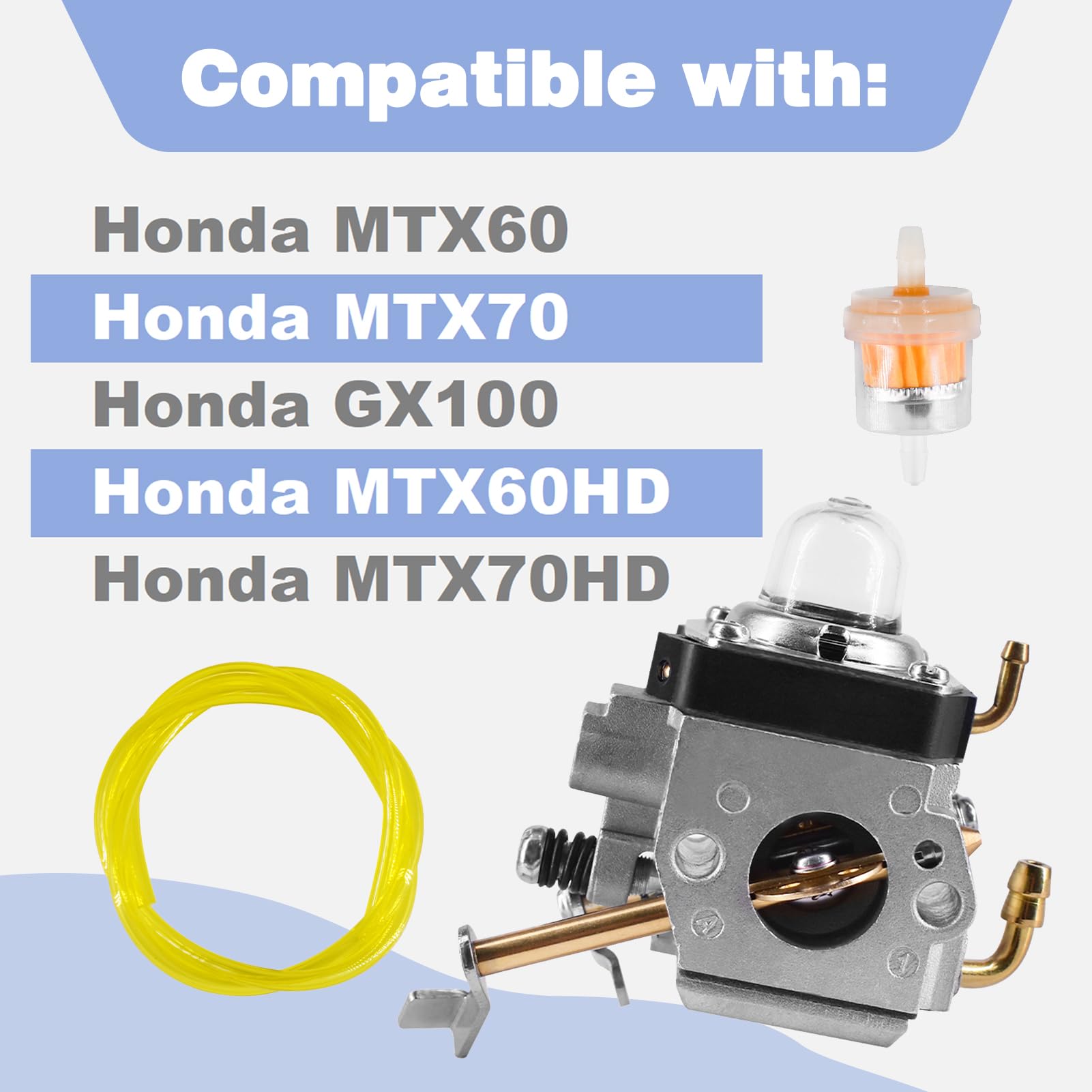 Carburetor Kits Fit For Honda Mtx60 Mtx70 Gx100 Mtx60Hd Mtx70Hd Replaces 16100-Z4E-S43 Hda278 Gx100Ukrbf