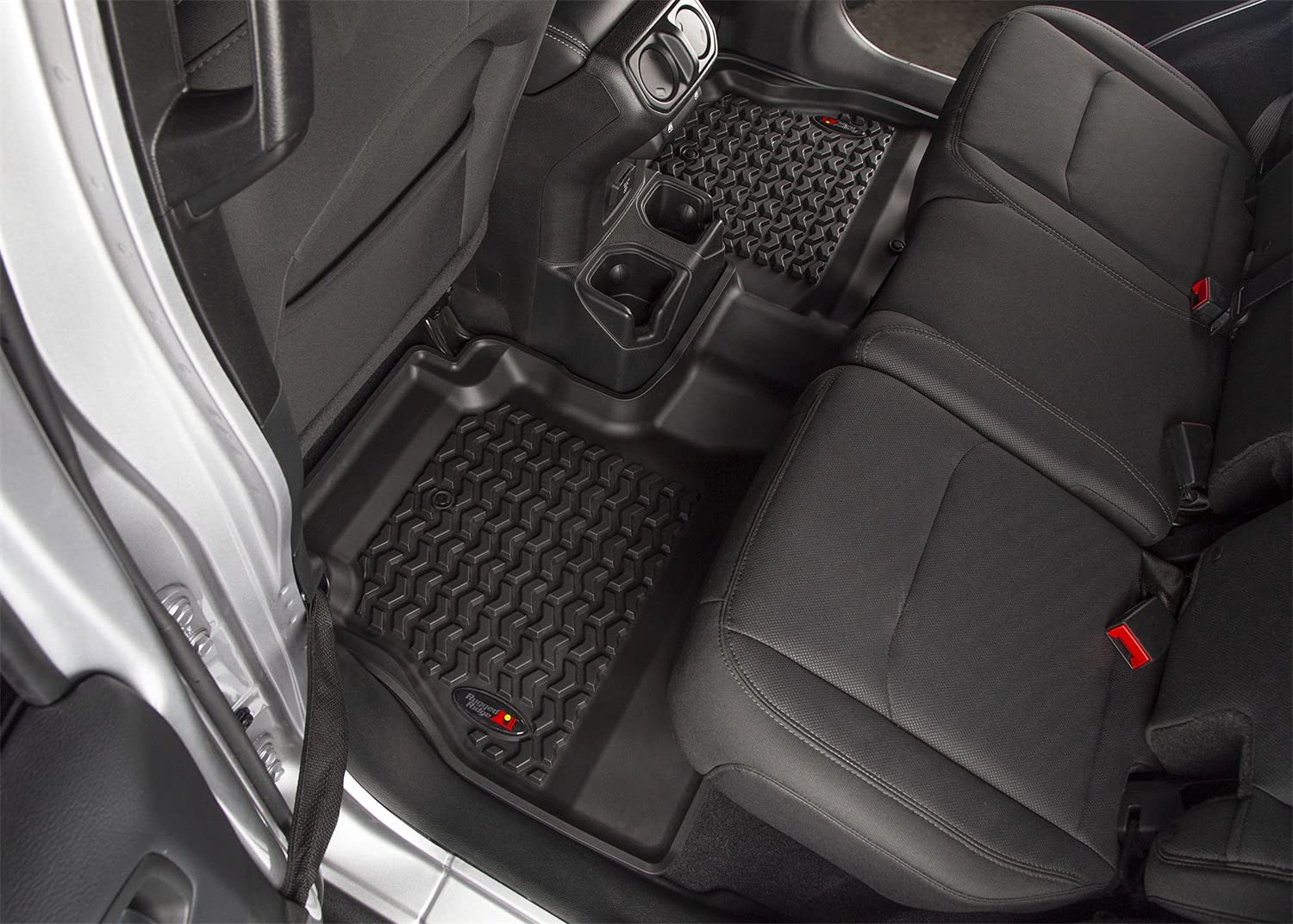 Rugged Ridge Floor Liner Set for Jeep Wrangler JLU | Front & Rear, 3-Piece Set, All-Terrain, Black | 12987.05 | Fits 2018-2024 J