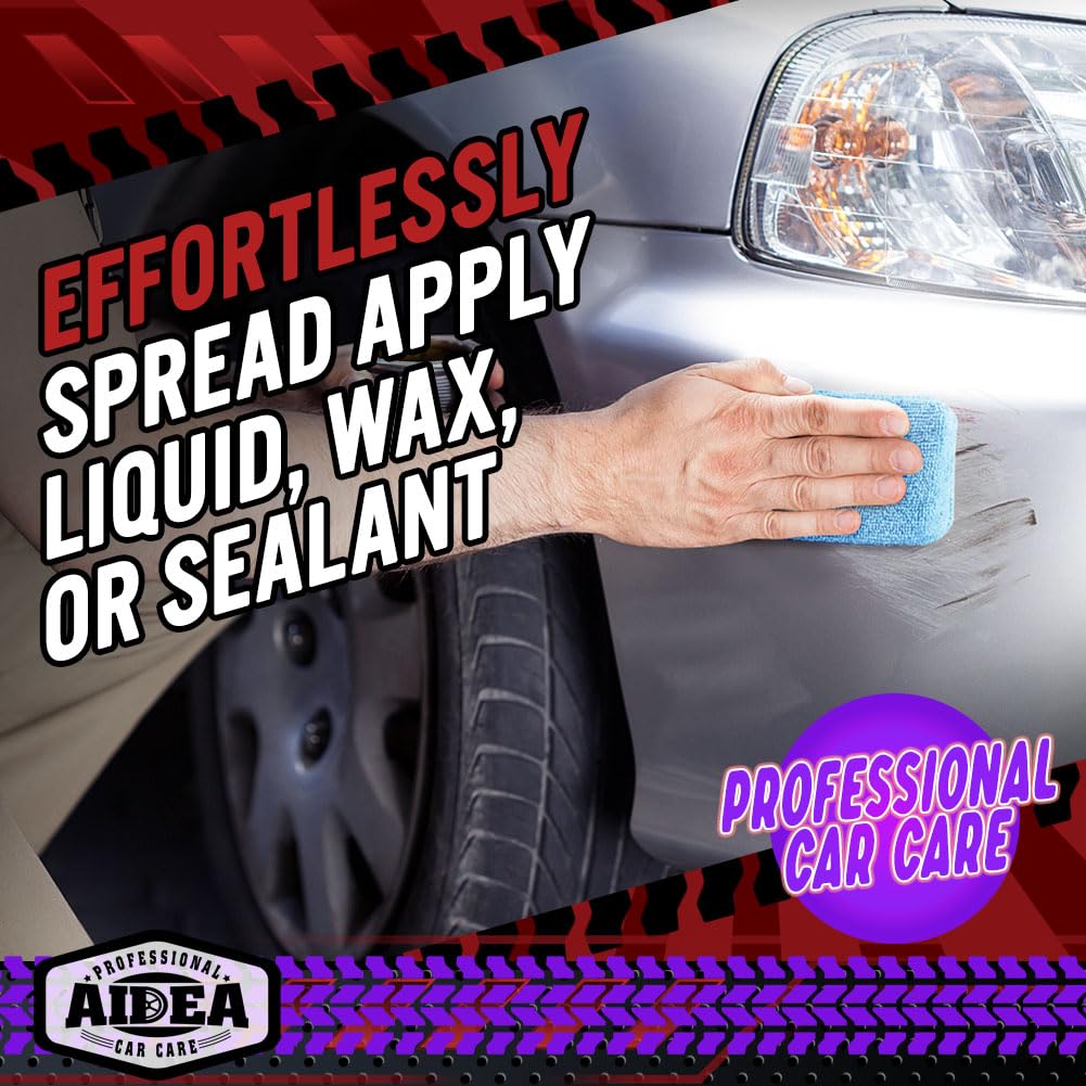 Aidea Microfiber Applicator Pads-2Pack, Car Wash Sponge, Premium Microfiber Sponge And Cleaning Pads, Perfect For Effortless Wax