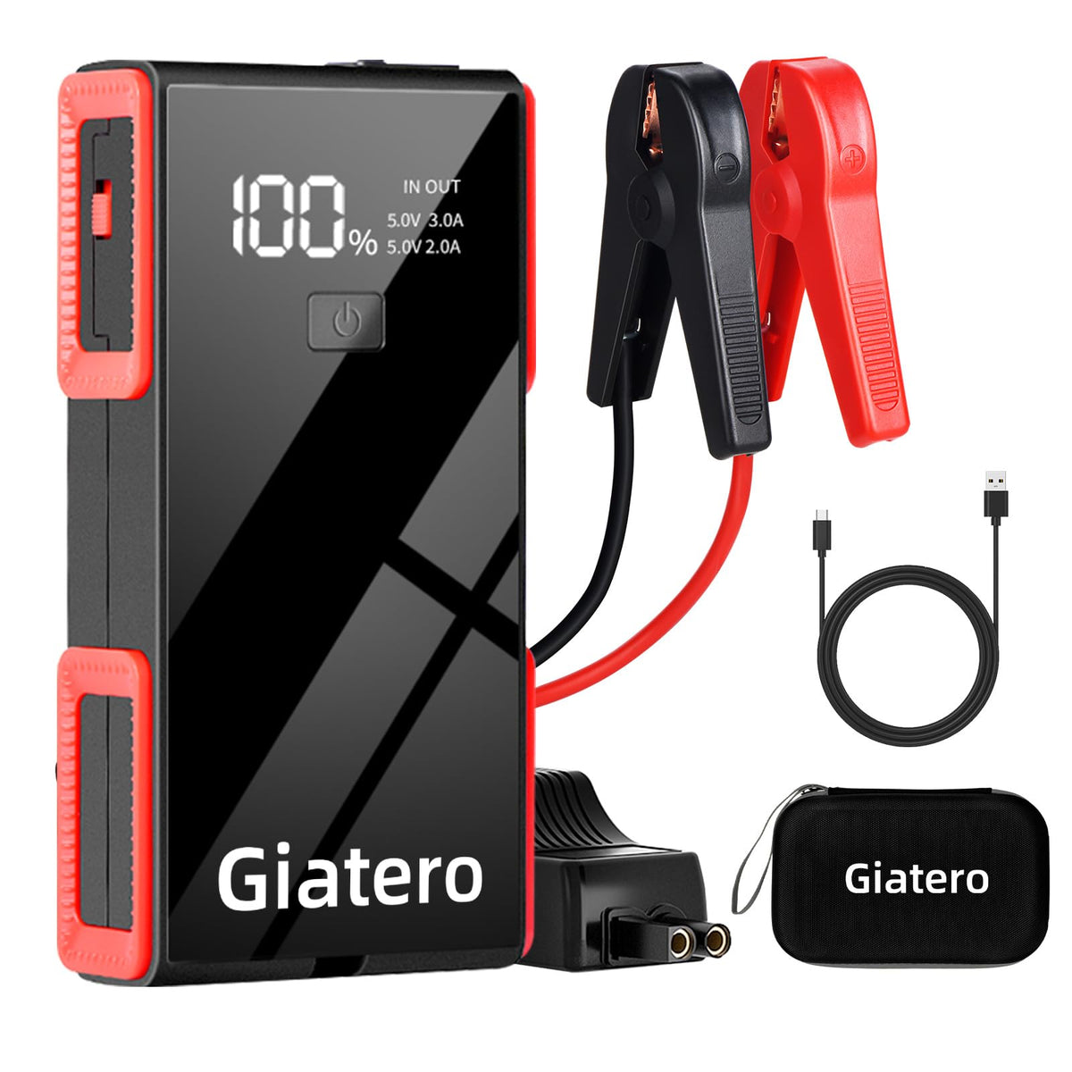 Giatero 006B 4000A Car Jump Starter, Portable Jump Start Battery Pack(10.0L Gas/8.0L Diesel), 12V Battery booster Jump Box with 