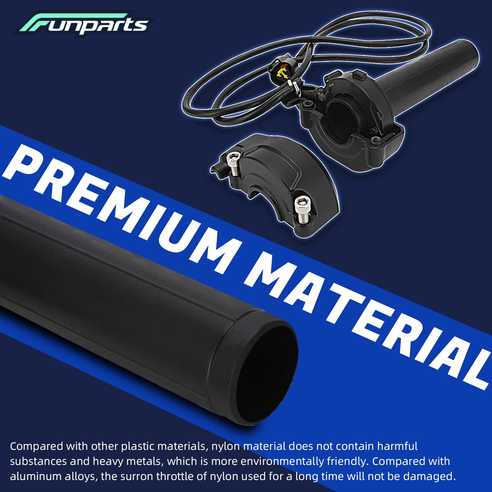 Funparts Sur Ron Throttle,Dirt Bike Throttle Turn Grip Throttle Assembly with Throttle Cable for Sur Ron Surron LBX SX500 Electr