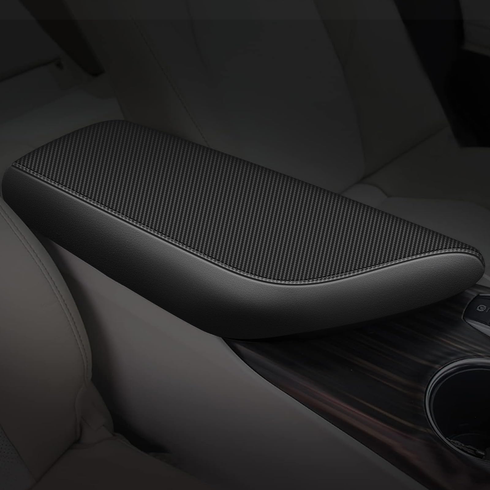 Aomsazto Carbon Fiber Armrest Covers For 2018-2024 Toyota Camry,Including L, Le, Se, Xle, Xse In Regular, Hybrid, V6, Trd.