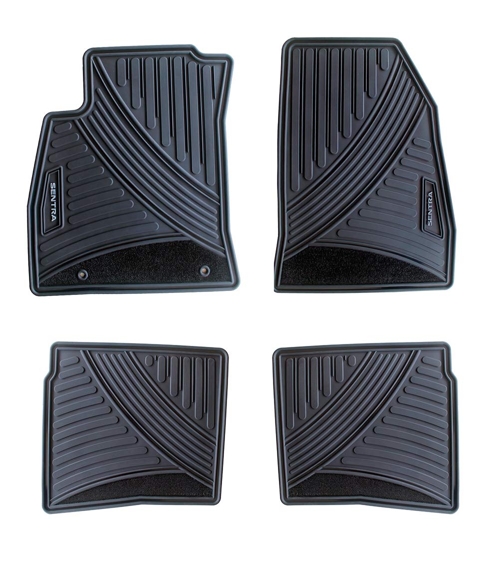 Floor Mats For Nissan Sentra Oem Genuine - All Weather - Heavy Duty - (2014, 2015,2016,2017,2018,2019) Complete Set (Black)