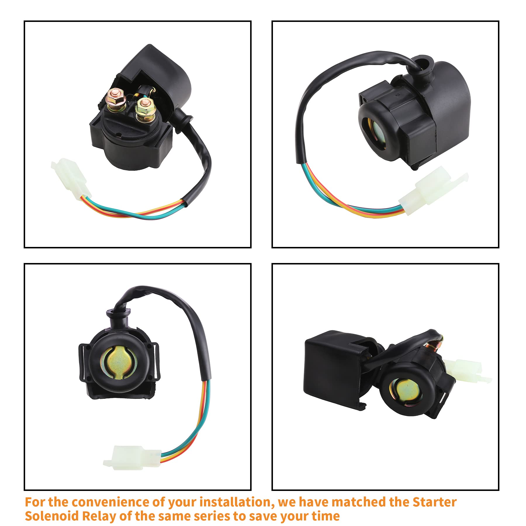 Stylemafia 3 Bolt Starter Motor Starter Solenoid Relay fit for 50cc 70 cc 90cc 100cc 110cc 125cc 4 Stroke Quad Wheelers ATVs Tao