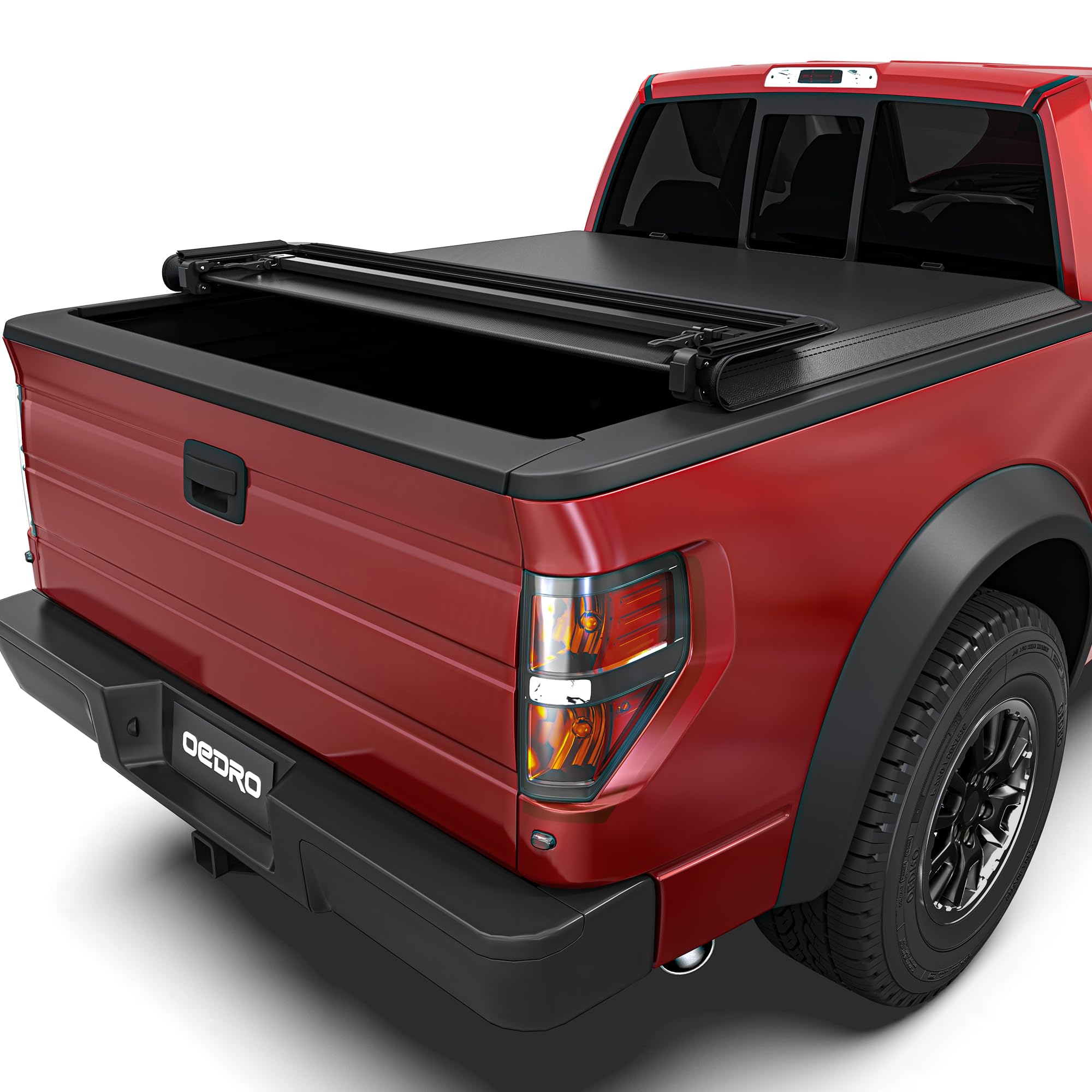 Oedro Soft Quad Fold Tonneau Cover Truck Bed Covers Compatible With 2009-2014 Ford F-150 F150 6.5Ft Bed