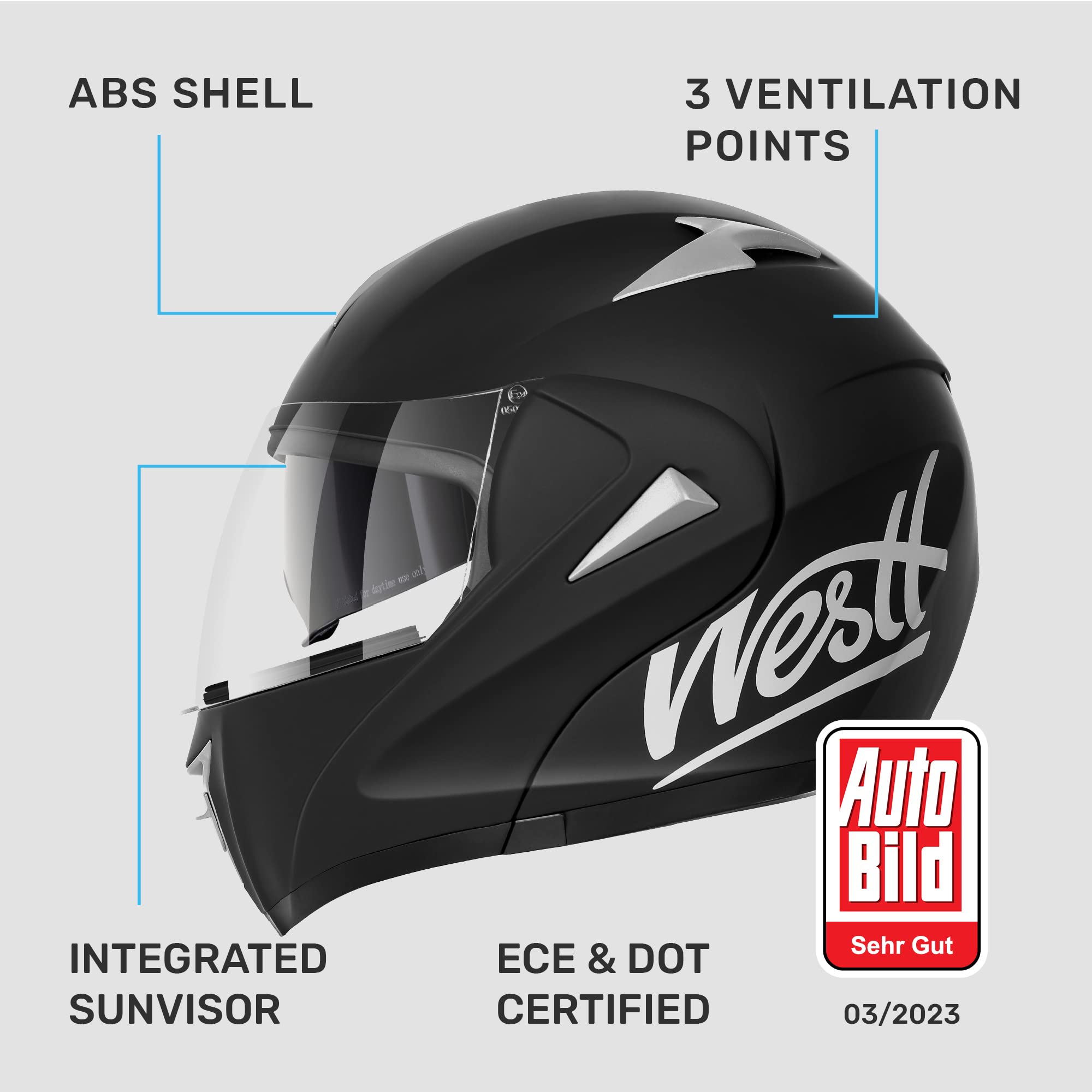 Westt Motorcycle Helmets Modular Motorcycle Helmet For Adults Motorbike Helmet Atv Helmet With Dual Visor For Men & Women Full Face Helmet Flip Up Motorcycle Helmet Dot Approved