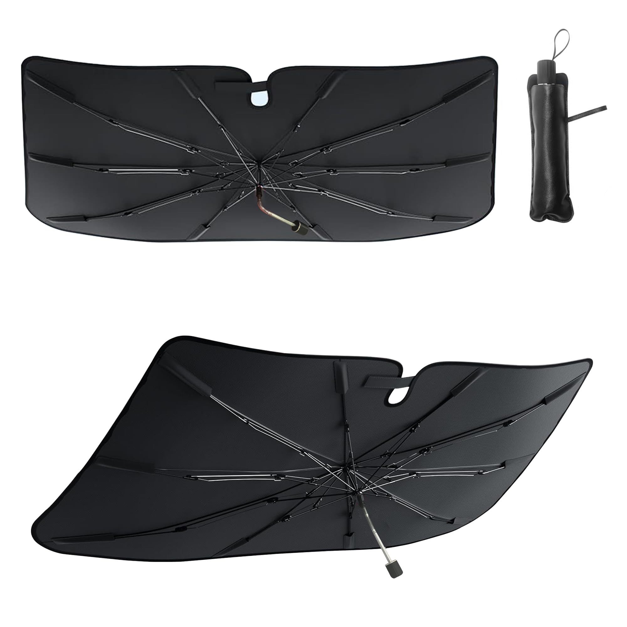 Windshield Sun Shade Umbrella, Portable Foldable, Spring Structure Wind Shield, Front Window Sunshade, Protect from Sun Rays Car