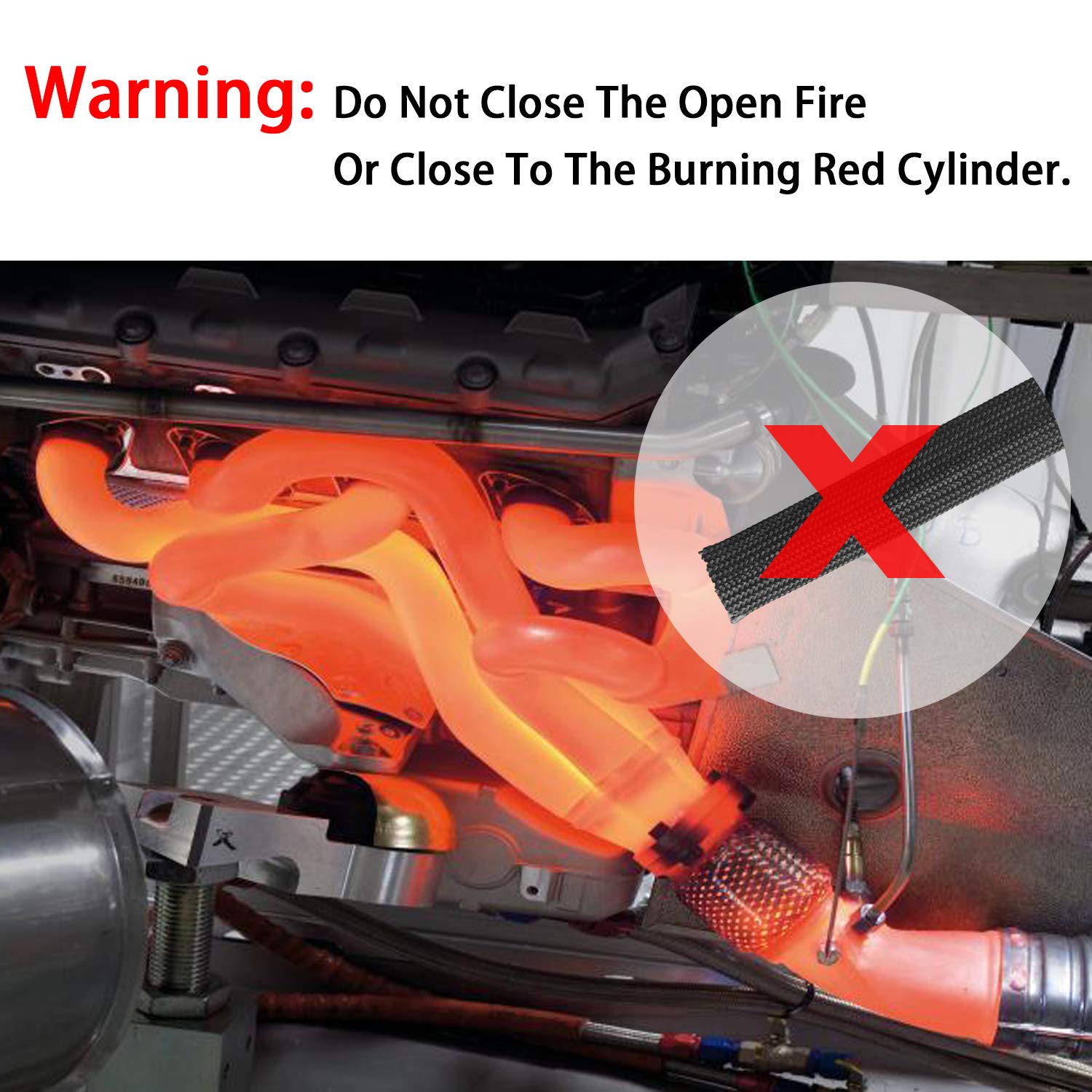 Fiberglass Heat Shield Sleeve - 3/4'' Id X 10' Adjustable Hose Heat Shield Spark Plug Wire Black For Car Wire Loom Brake Line Ca