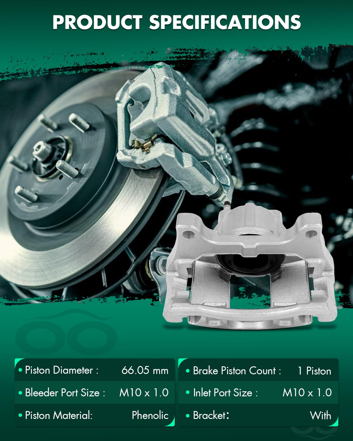 Scitoo Front Brake Caliper With Bracket 18B5044A, 18B5045A Compatible For Dodge Journey 2009-2012