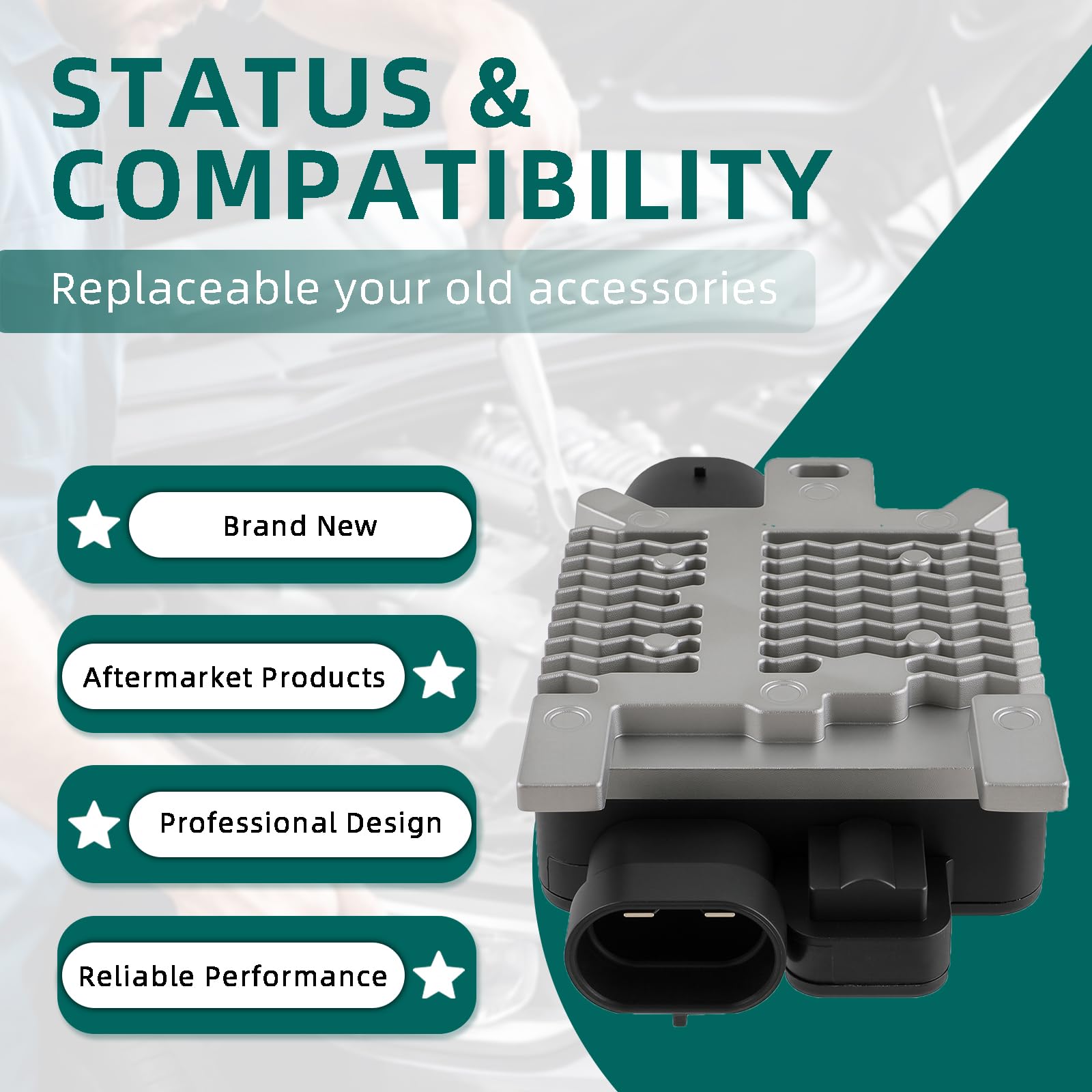 AUTOKAY 940002904 Engine Cooling Fan Control Module Fits for Ford Edge 2007-2015 Flex 2010 Crown Victoria 2006-2011, Lincoln MKX