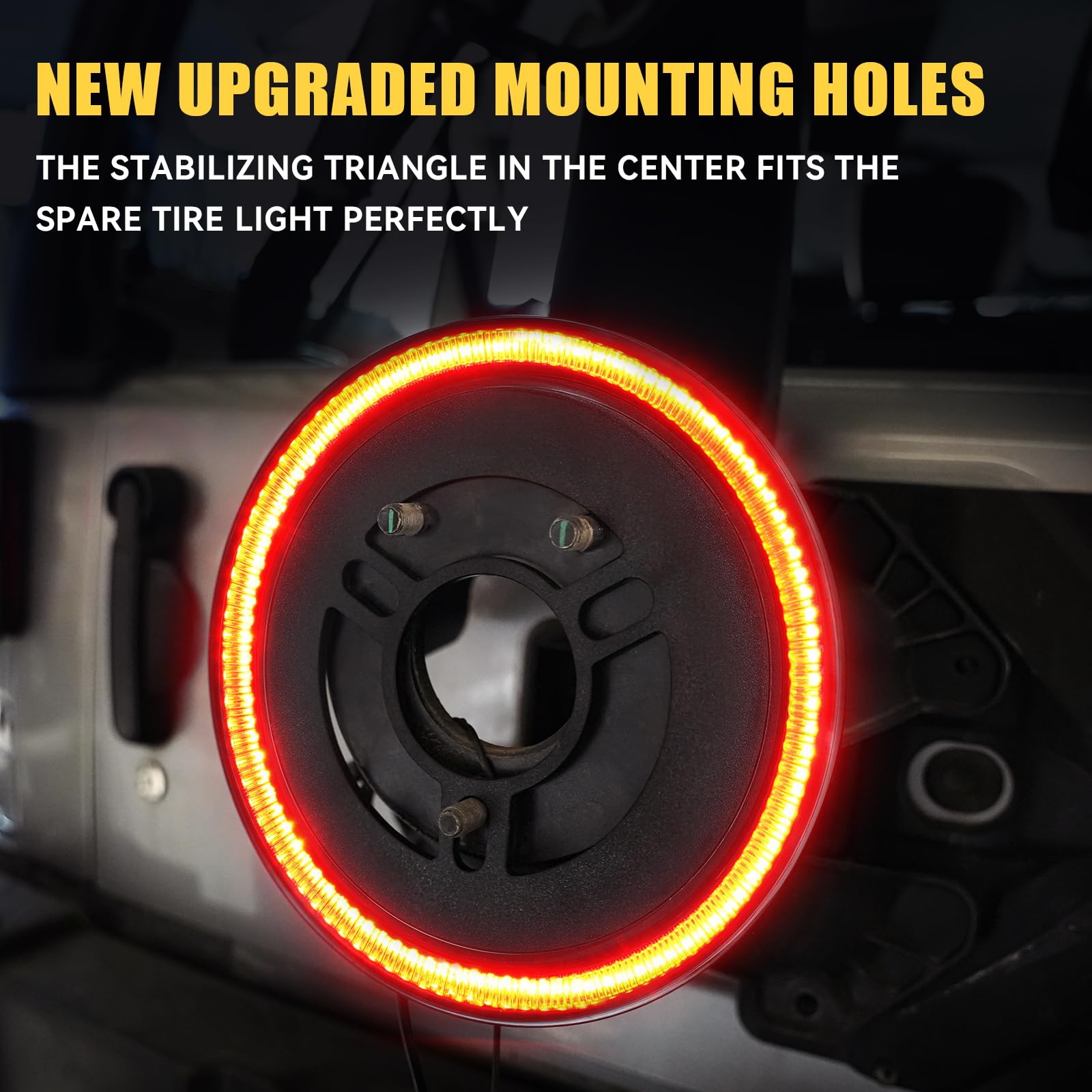 Bordan Spare Tire Third Brake Light For Wrangler Jk Jku Plug & Play, 3Rd Brake Light Led Ring Wheel Light Compatible With Jeep W