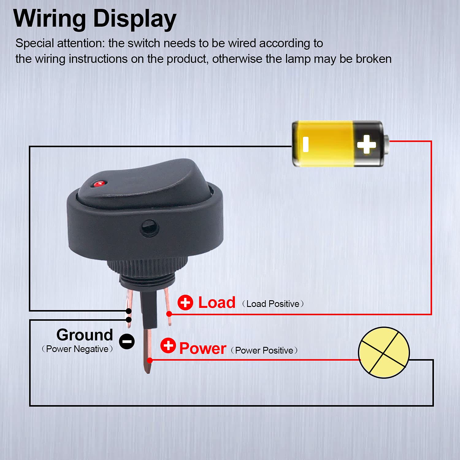 Twidec/4Pcs Led Lighted Rocker Switch Toggle 12V 30A Spst 3 Pin On-Off 4 Colour Round Dot Switch For Car Boat Marine Asw-20D-4C