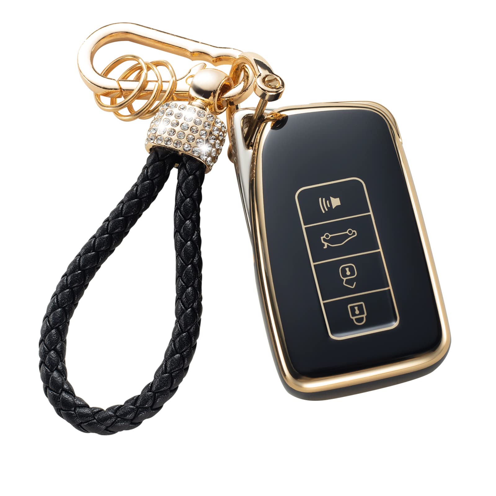 Gematay For Lexus Key Fob Cover With Keychain Lanyard, Soft Tpu Key Fob Protector Compatible With Lexus Rx Is Es Gs Ls Nx Rs Gx