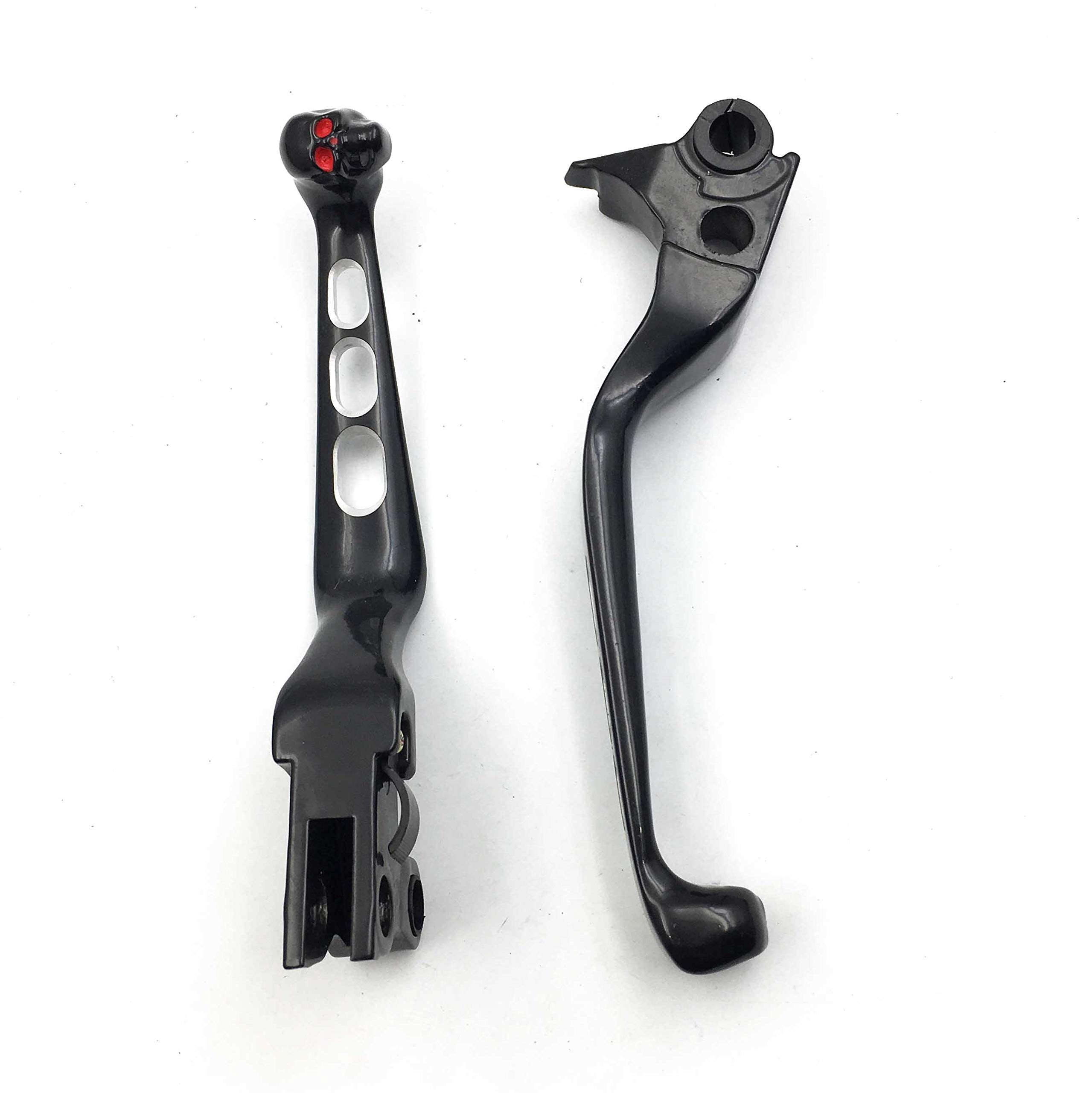 Httmt Mt241-020A-Bk Cnc Aluminum Black Brake Clutch Skull Zombie Lever Compatible With Harley Davidson Xl Sportster 883 1200 Softail