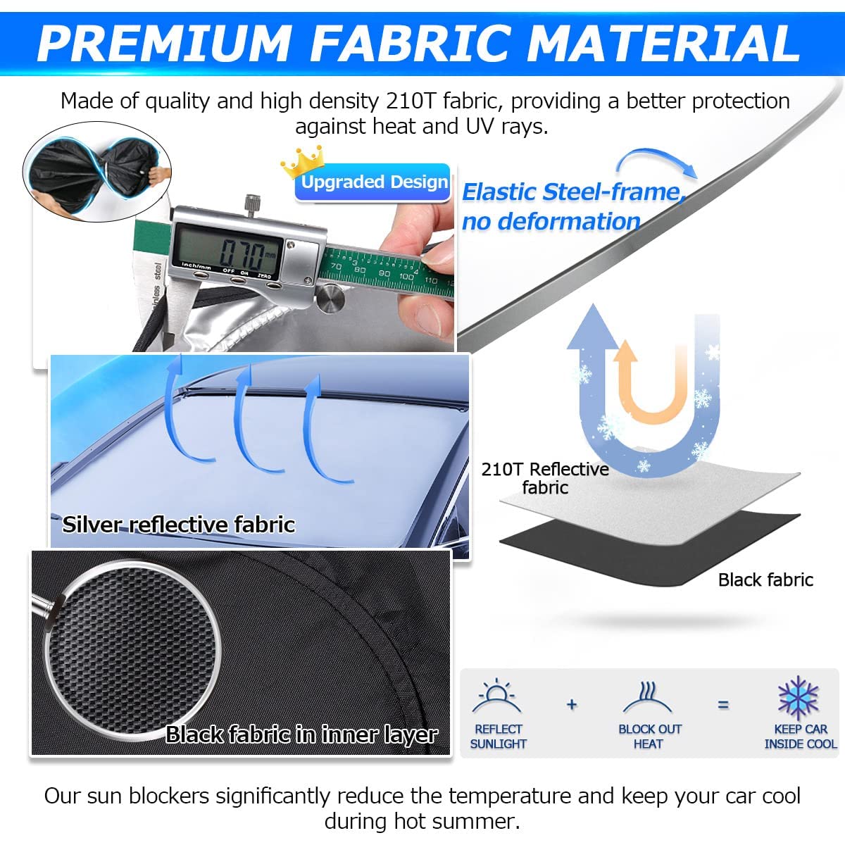 Karltys 3Pcs Windshield Sun Shade For 2018-2024 2025 Bmw X3, Thick Reflective Front And Side Window Sunshade Custom Fit Bmw X3,