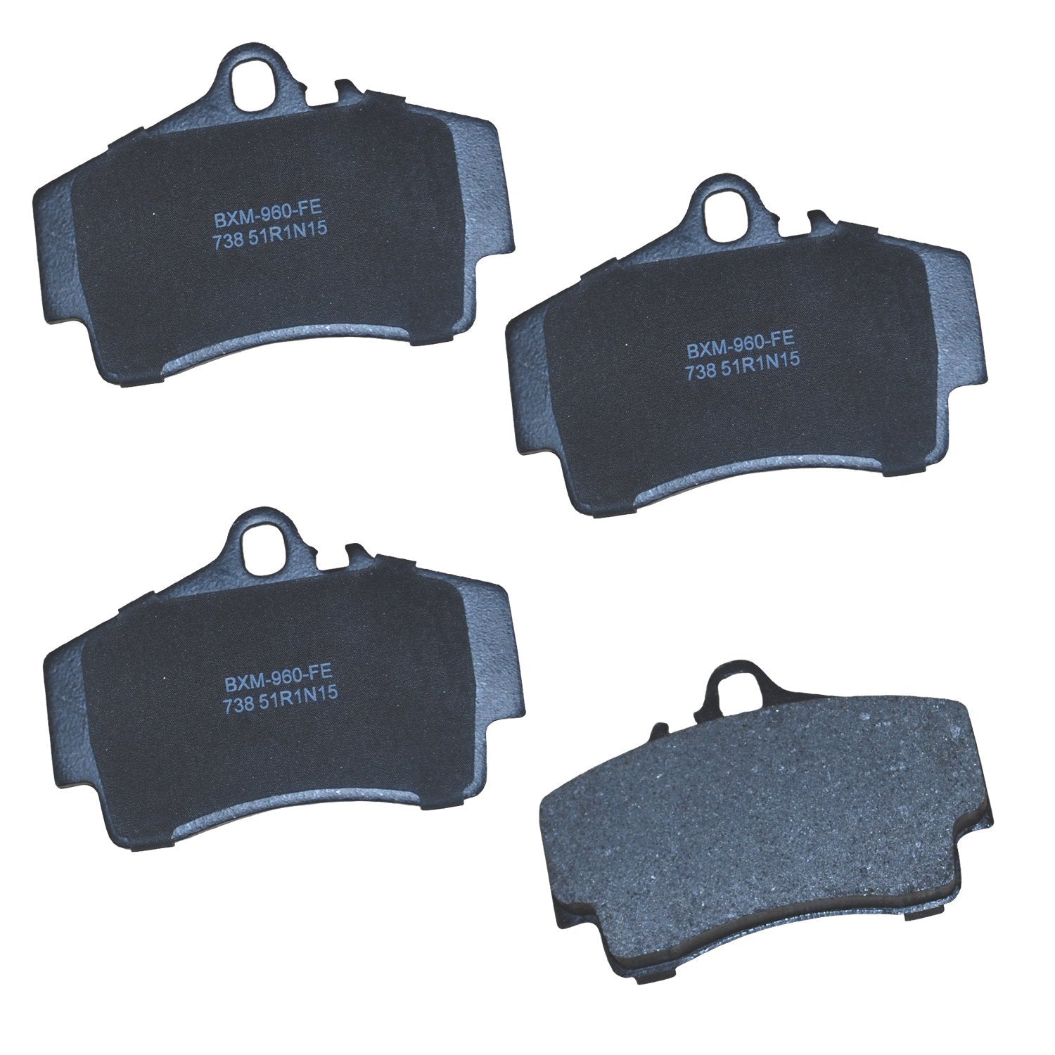 Bendix Premium Sbm738 Semi-Metallic Rear Brake Pads For Porsche 911 2004-1999, 911 2008-2006, Boxster 2008-1997, Boxster 2012, C