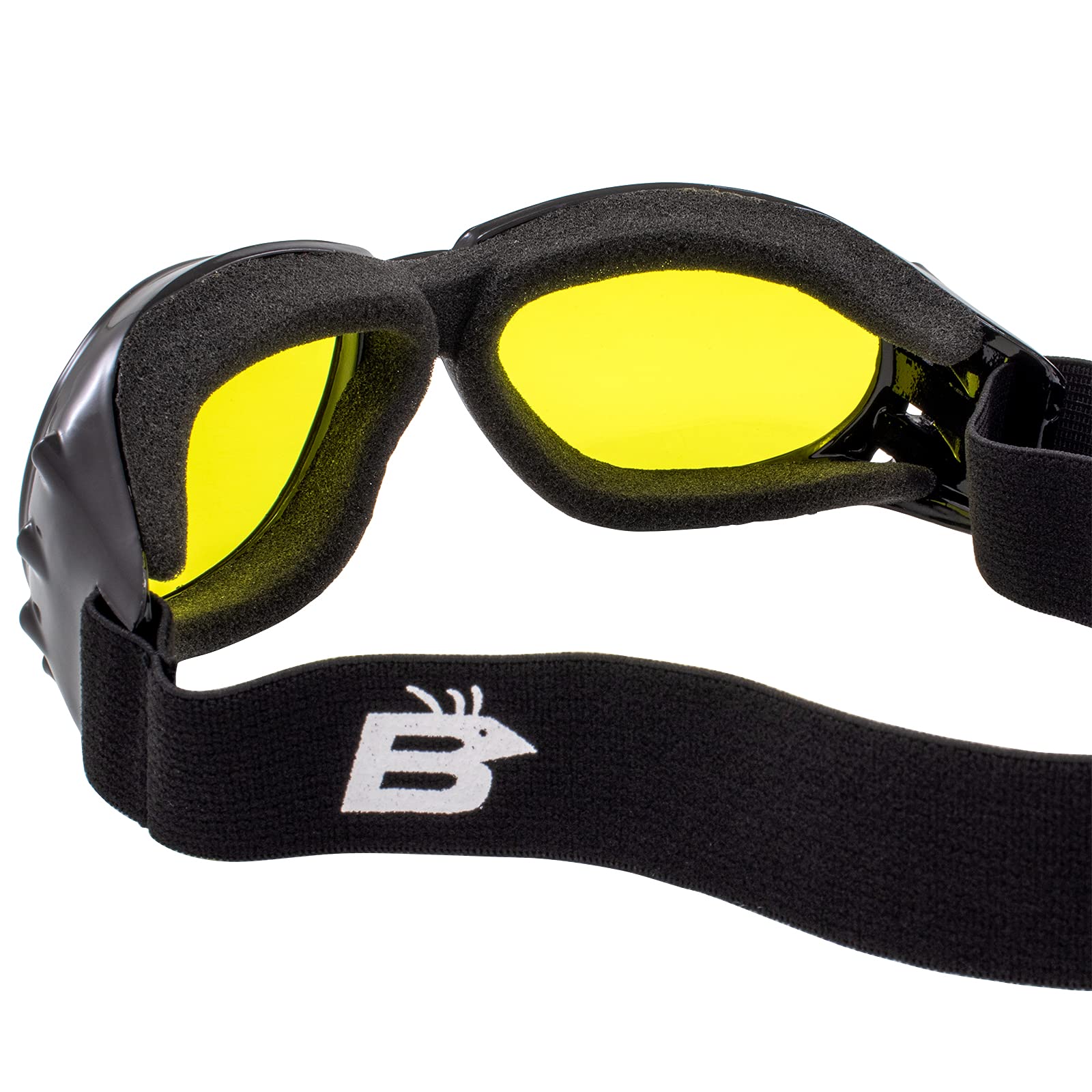 Birdz Eyewear Eagle Motorcycle Goggles (Black Frame/Yellow Lens)