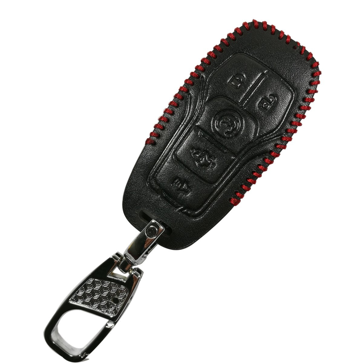 Coolbestda Leather Key Fob Cover Case Remote Keyless Entry Holder Skin Jacket For 2015 2016 2017 Ford Explorer Edge Mustang F-15