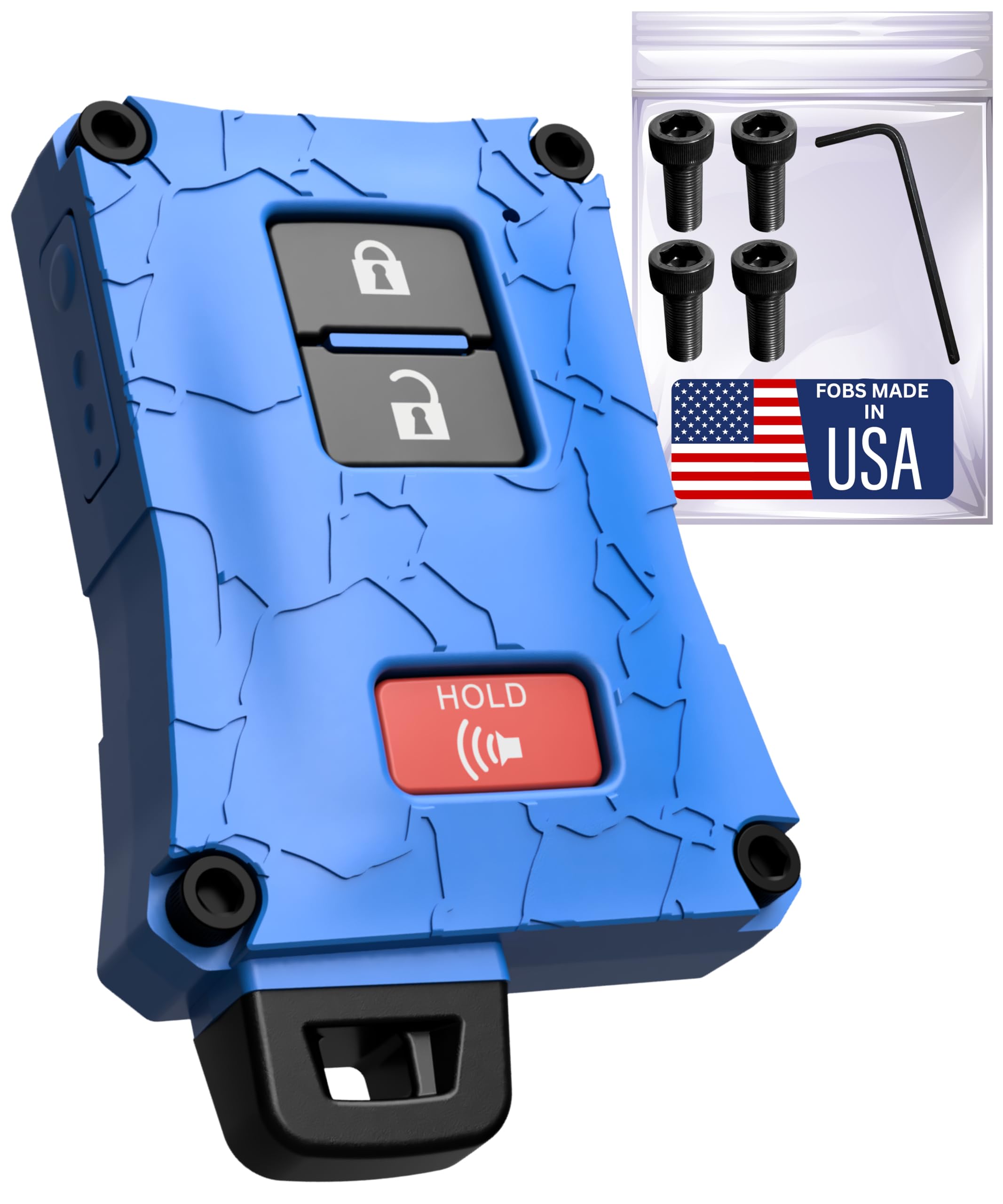 Dubbs Hardware Tacoma Accessories 2016-2022 3Rd Gen - Key Fob Case Upgrade Mod Compatible With Toyota 4Runner Tundra (Voodoo Blu