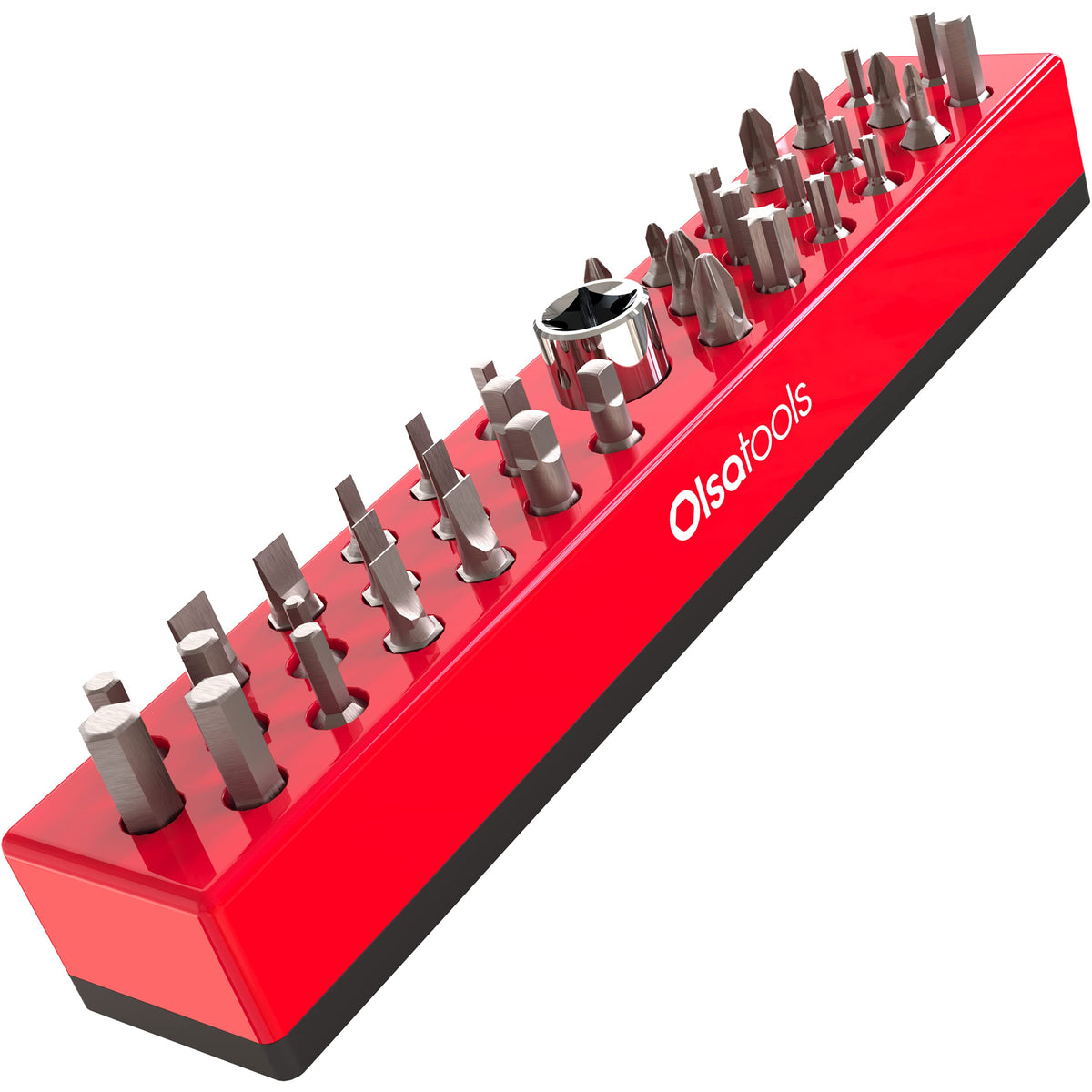 Olsa Tools Hex Bit Organizer With Magnetic Base  Professional Quality Hex Bit Holder For Your Specialty, Drill Or Tamper Bits (R
