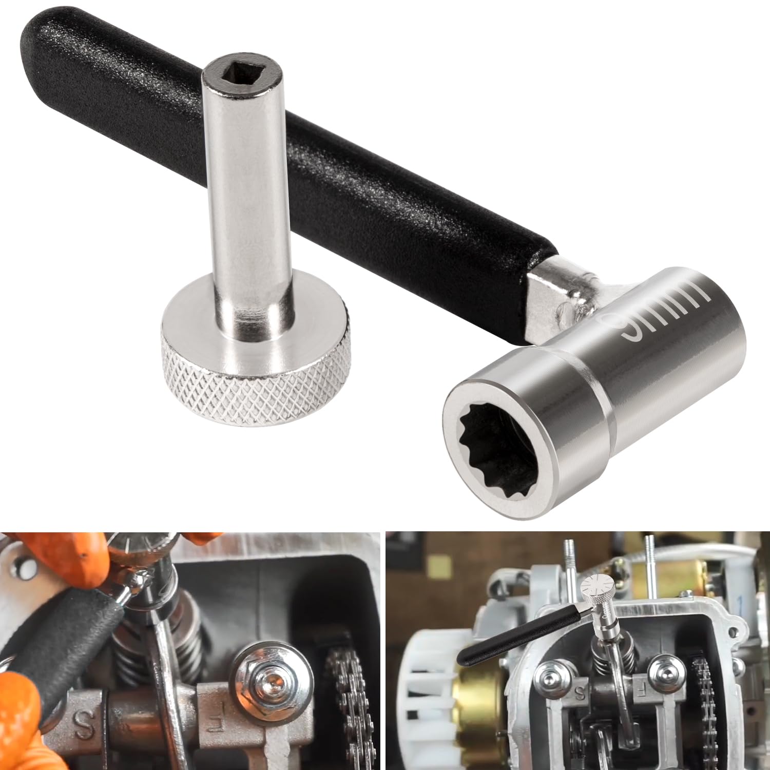 Johntruck Valve Clearance Adjustable Wrench, 2Pc Set, For Motorcycles Atvs And Scooter Gy6, 9Mm Lock Nut Wrench With 3Mm Tappet 