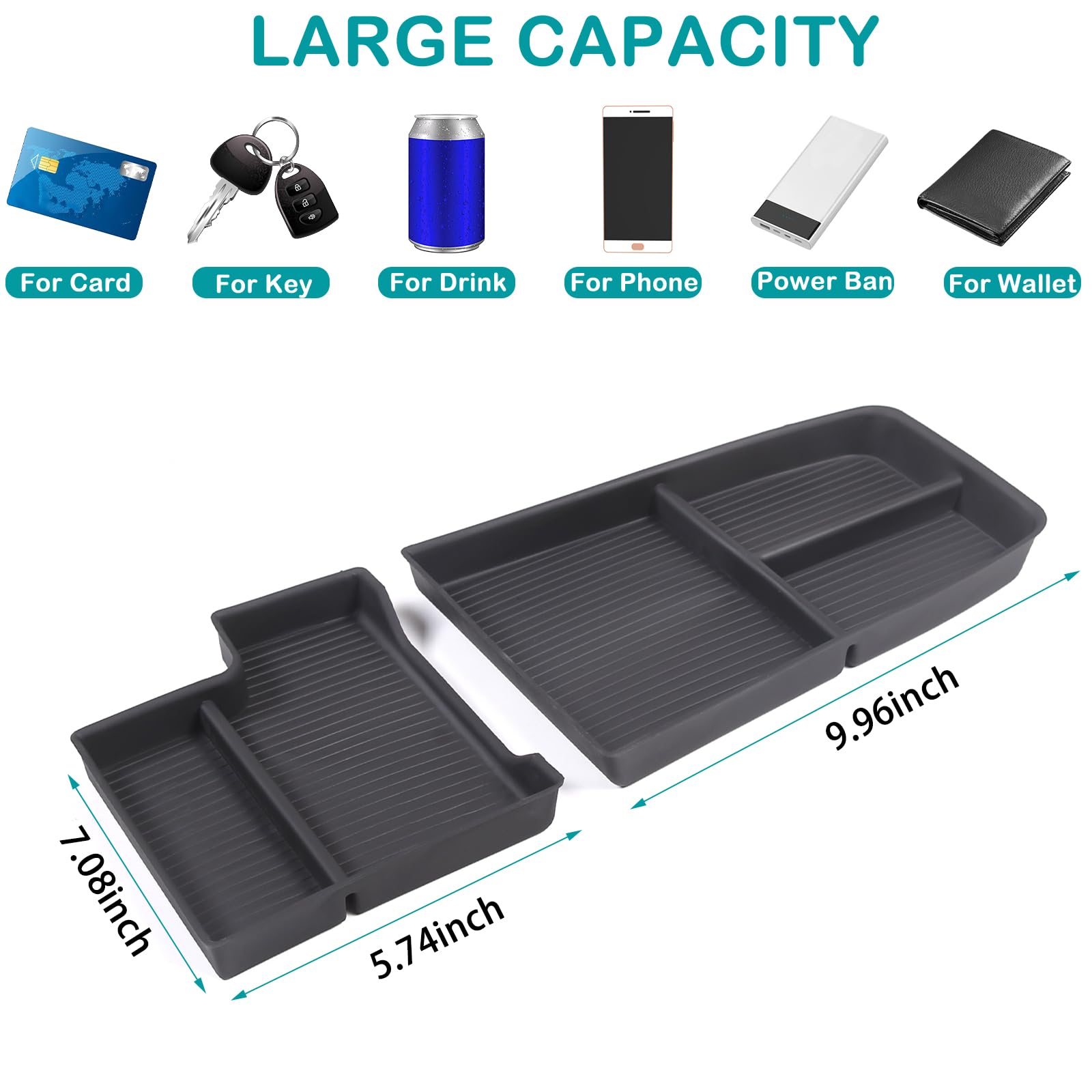 Hudiriy Car Storage Box Compatible With Bmw X1 U11 2023 2024 2025 Lower Console Organizer Tray, Tpe Under Console Storage Box Interior Accessories (Style B)