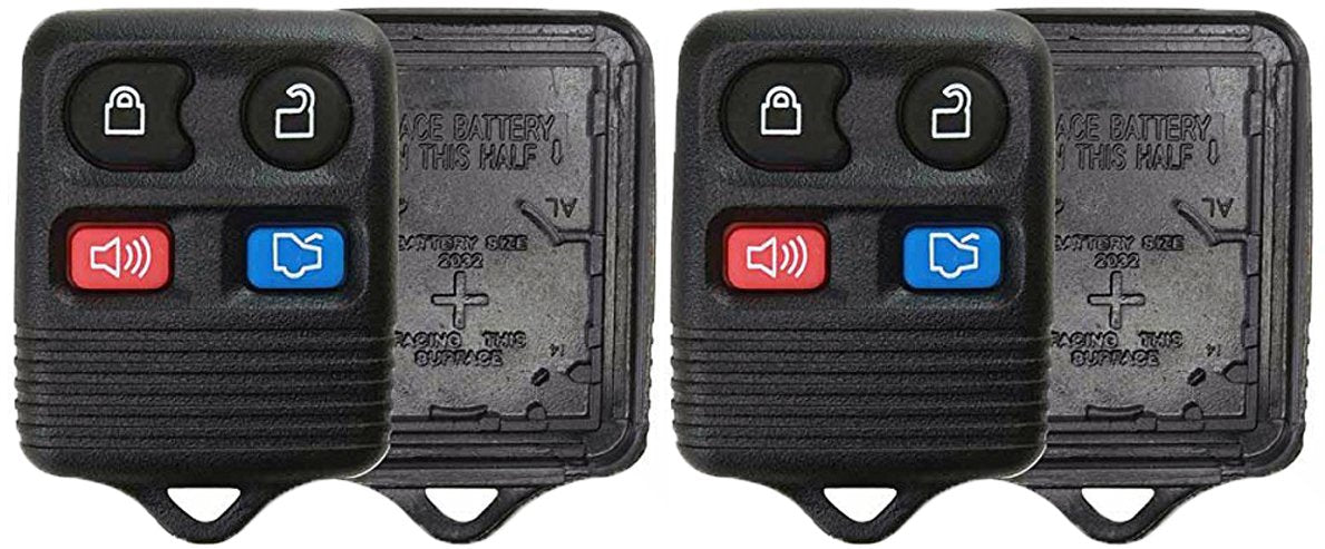 KeylessOption Just The Case Keyless Entry Remote Car Key Fob Shell Replacement - Black (Pack of 2)