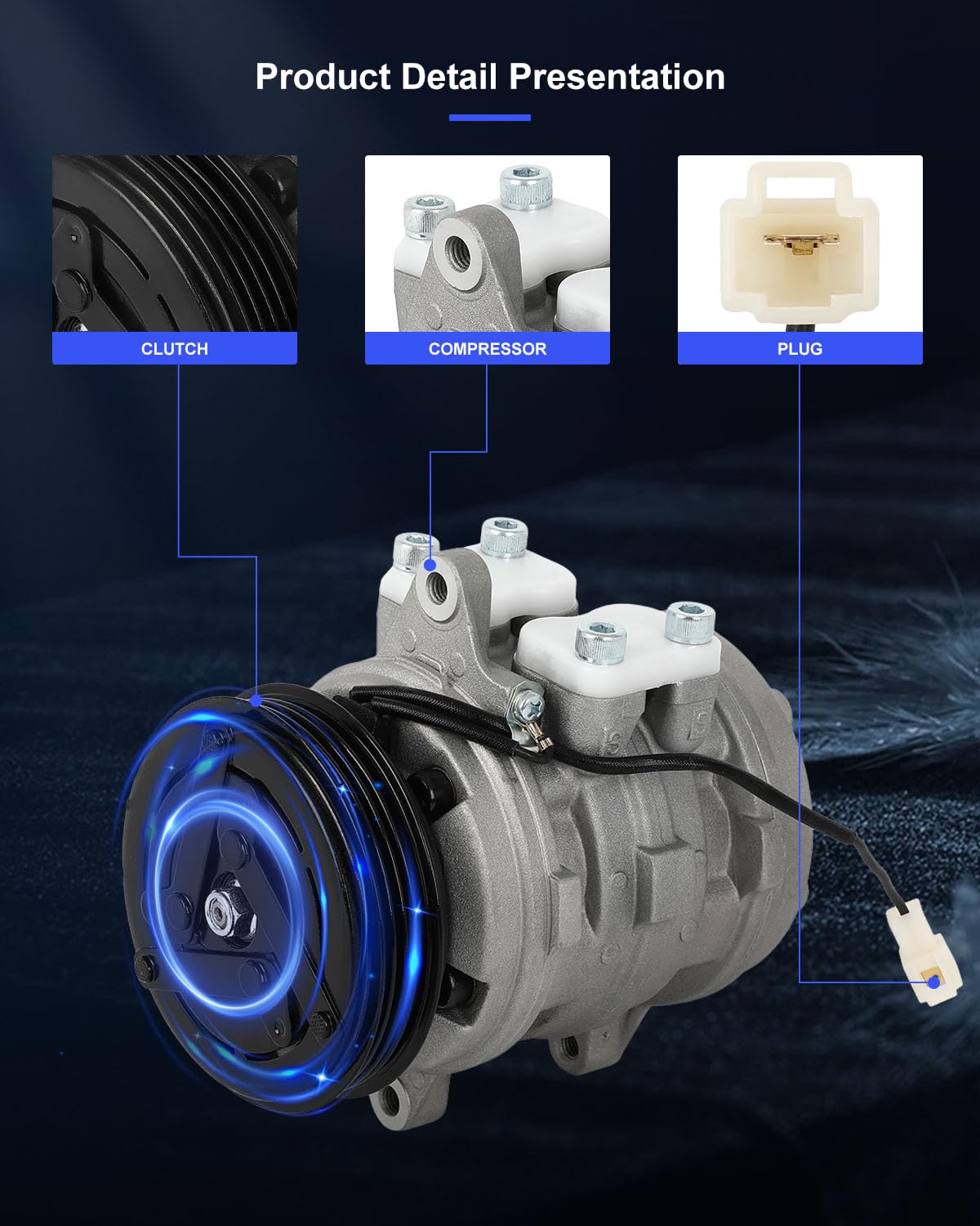 ECCPP A/C Compressor with Clutch 1989-1994 Fit for Geo Metro 1.0L 1996-1998 Fit for Suzuki X-90 1.6L AC Compressor