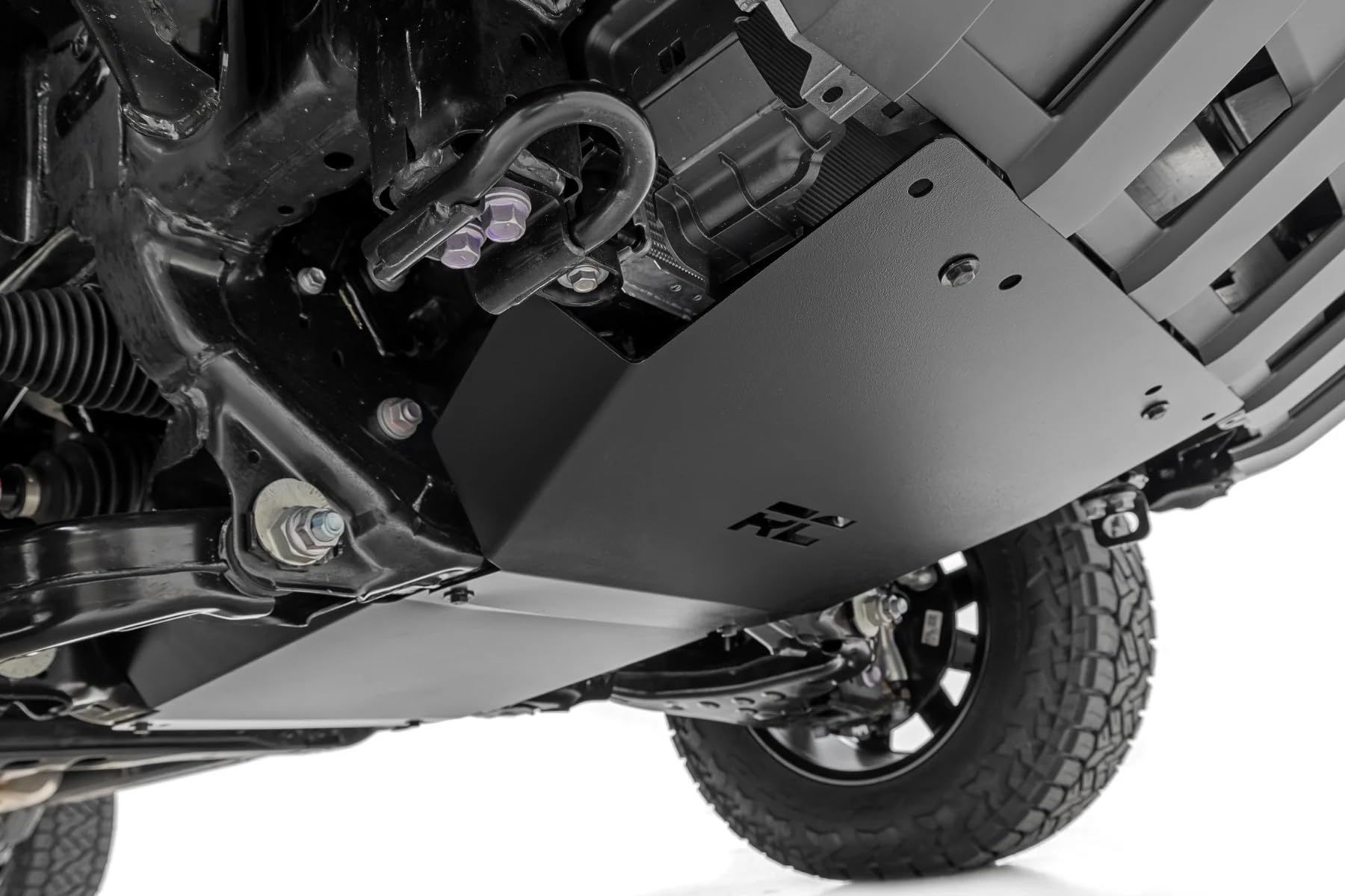 Rough Country Front Skid Plate Kit for Toyota Tacoma 4WD (2024) - Front & Mid-Frame Protection, Easy Bolt-on Install