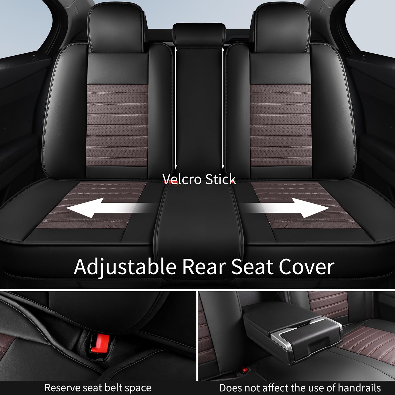 Hchengkikz Car Seat Cover,Horizontal Stripes Faux Leather Automotive Seat Covers,Waterproof Universal Car Seat Covers Protectors