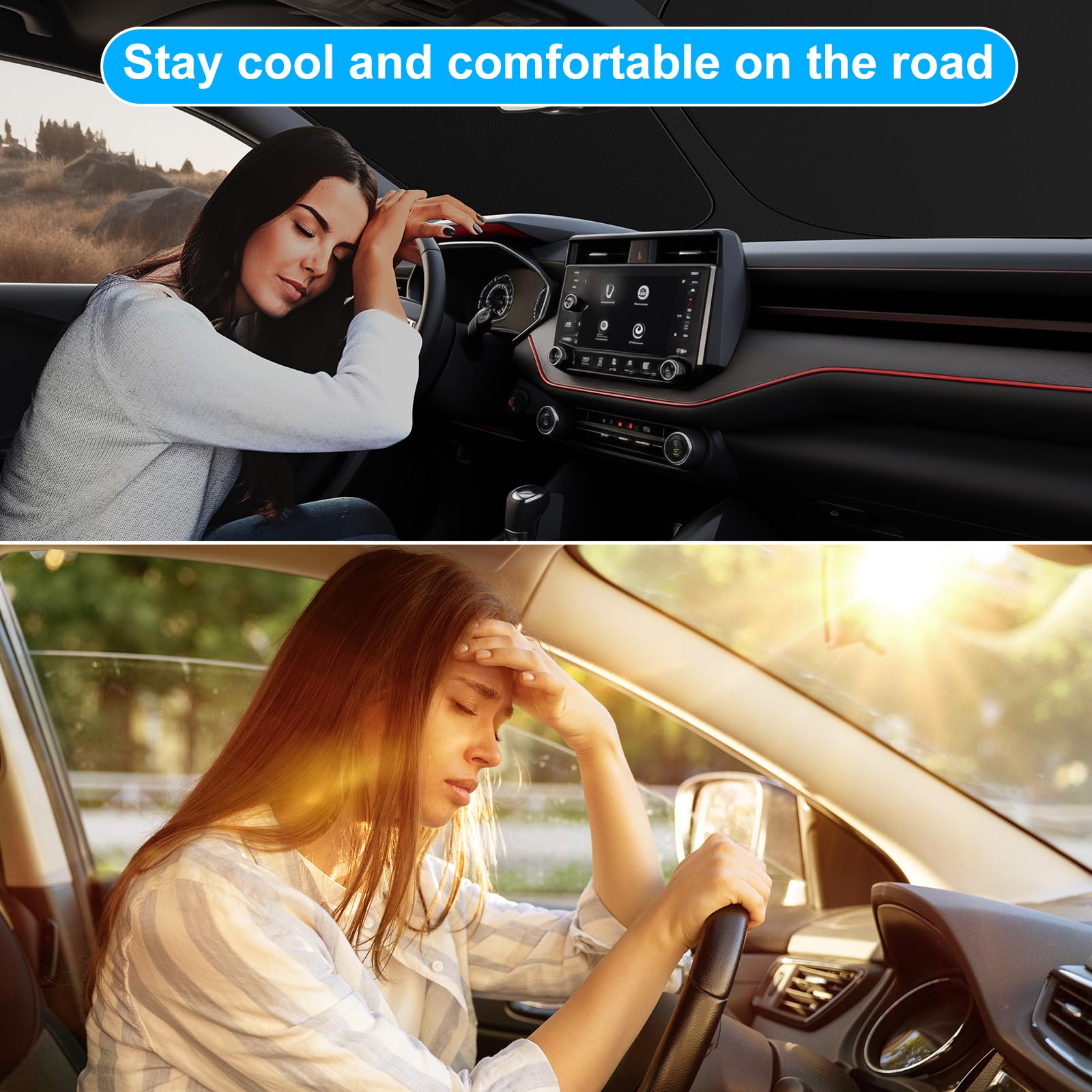 Shinehome 2024 Upgrade Front Windshield Sun Shade Foldable Rav4 Sunshade For 2019-2024 Rav4 Rav-4 Suv Crossover, Trd Off-Road, L