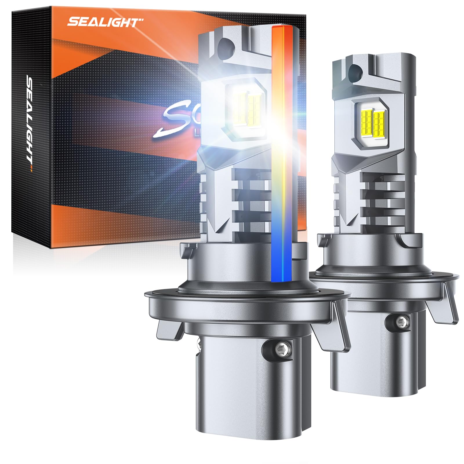 Sealight H13 9008 30000Lm Light Bulbs, 1:1 Mini Size Fog Bulbs With Cooling Fan, H13 Powerport Fog Light, Plug-N-Play, Pack Of 2