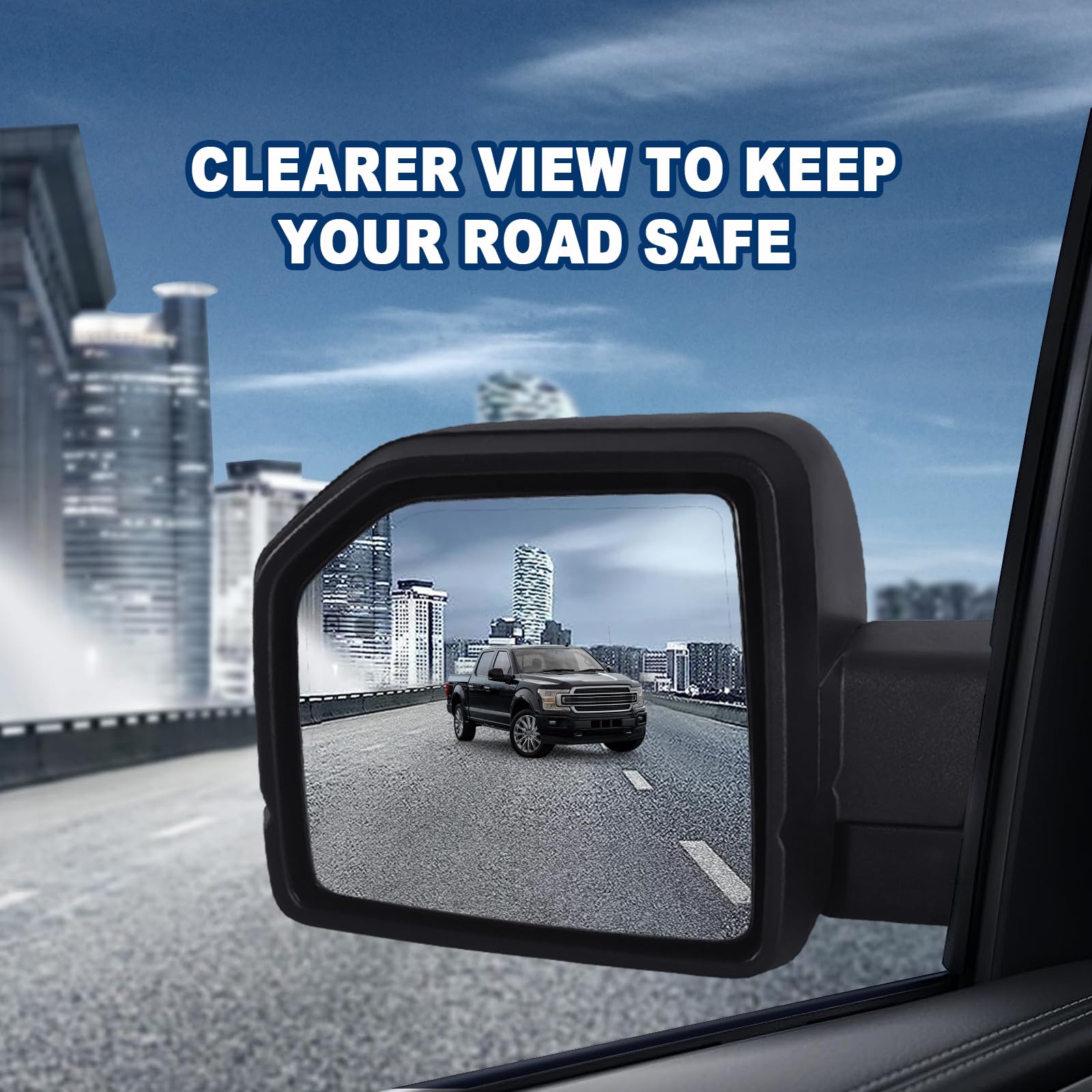 Lqito Left Driver Door Mirror with Power Glass,Heated, Puddle Lights,Clearnce Lamp,Blind Spot Detection and Manual Folding Fits