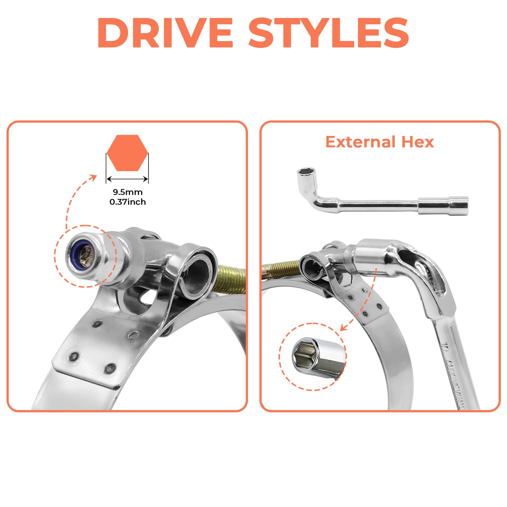 Wysiwyka 4 Pack 1.25'' T-Bolt Hose Clamps, 304 Stainless Steel Turbo Intake Clamp, Working Range 36Mm-44Mm For 1.25'' Hose Id