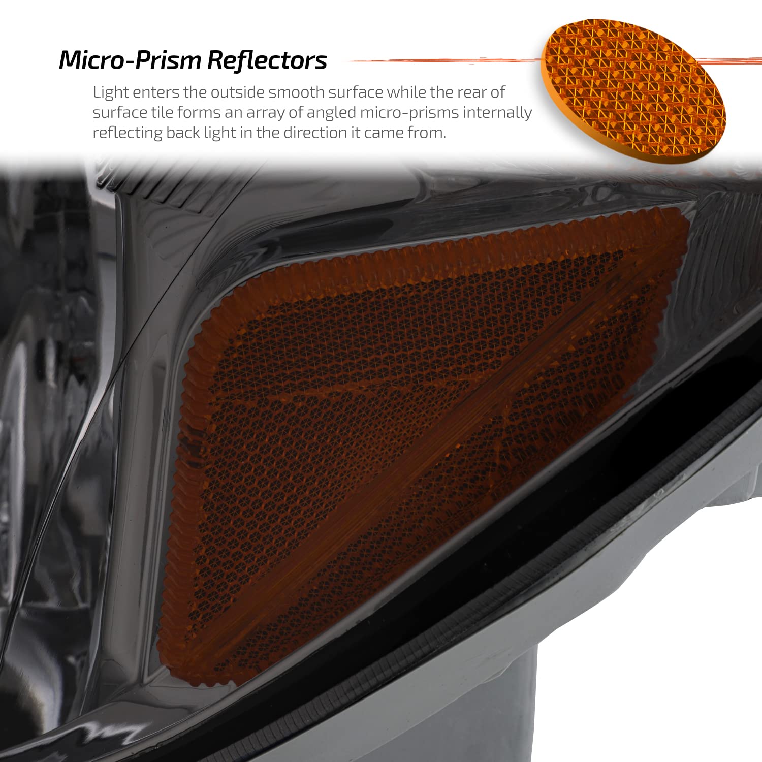 AKKON Smoked Headlights for Toyota 4Runner Sport SUV - Driver/Passenger Lamps Pair