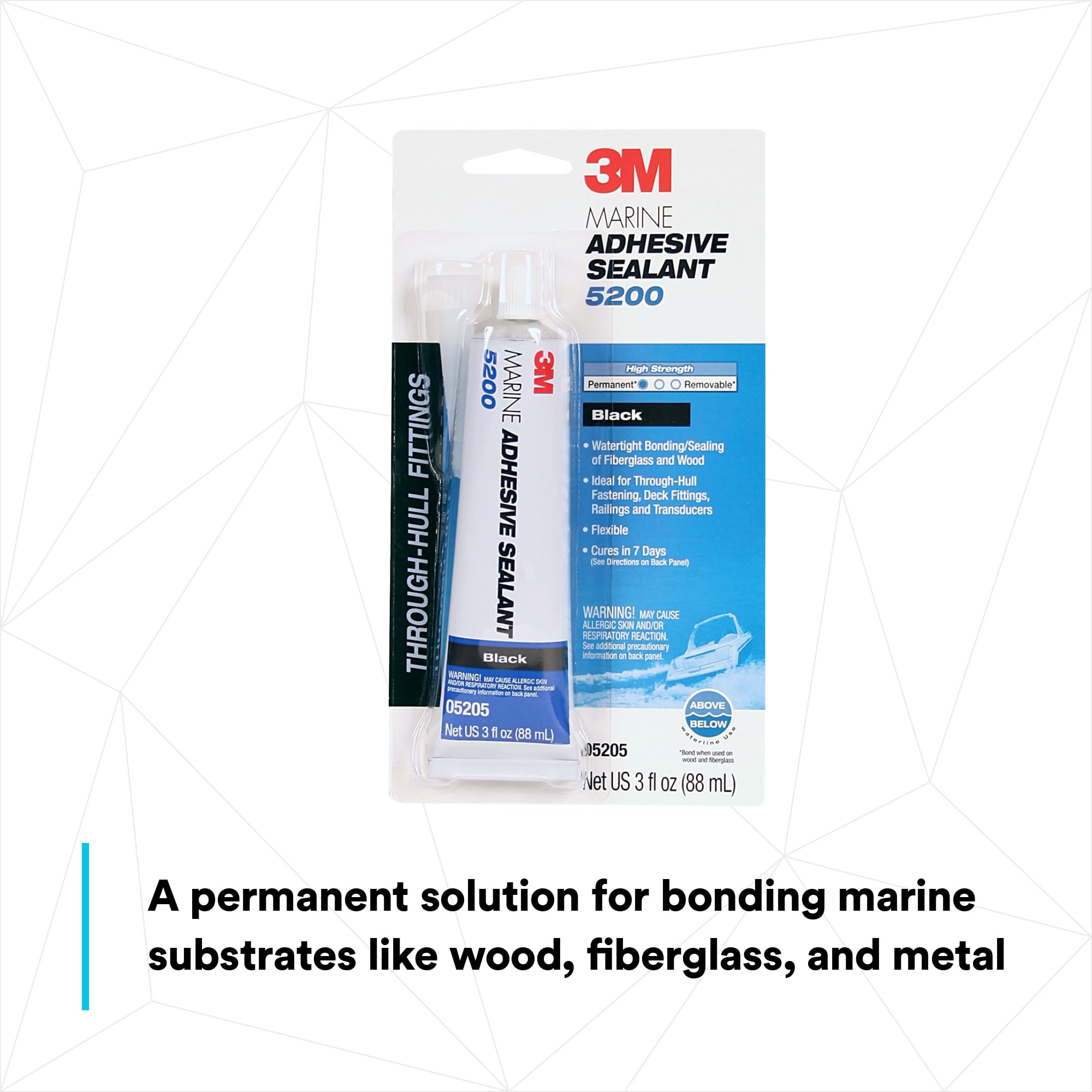 3M 05205 3 Oz Black Marine Adhesive Sealant