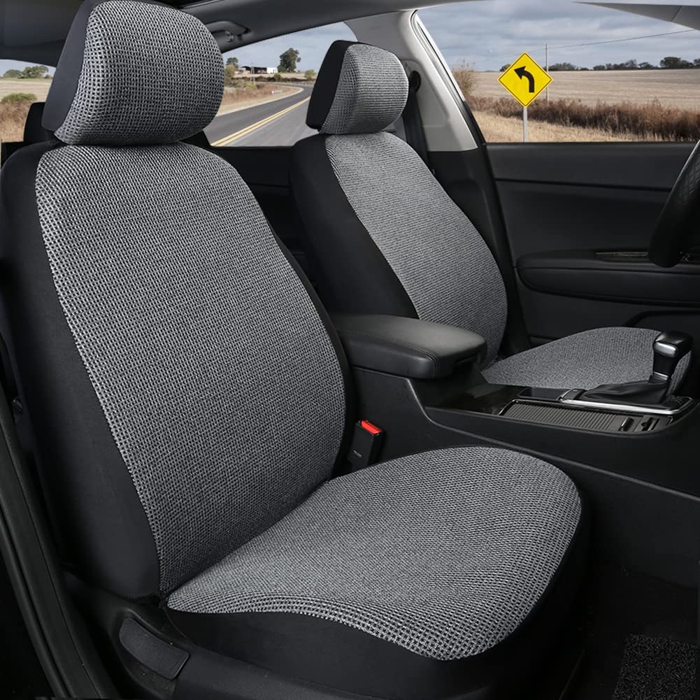 Giant Panda Seat Covers For Trucks Chevy Silverado,Dodge Ram,Ford F-Series.Low Back Front Seat Cover For Pickup And Trucks,Black And Grey