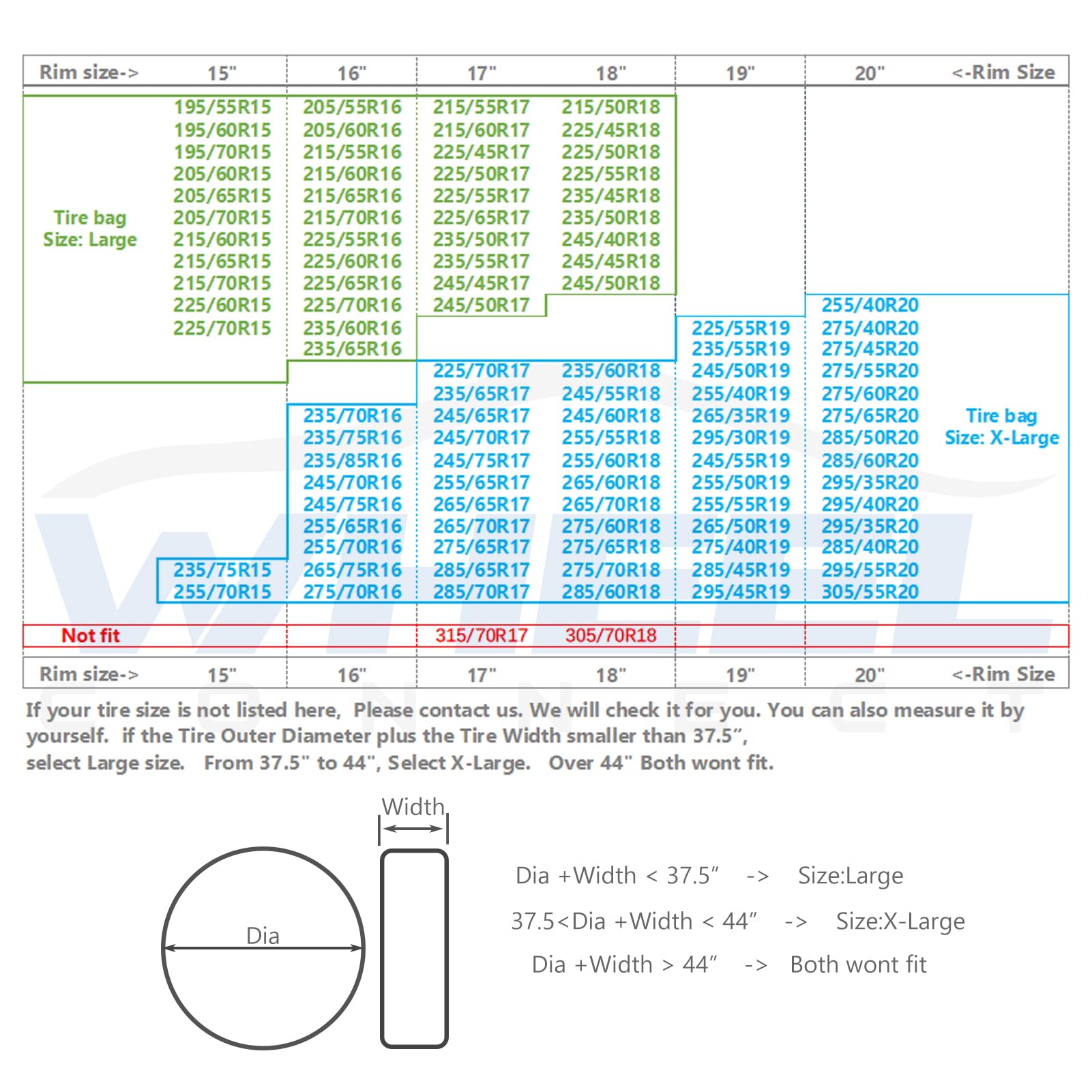 Wheel Connect Tire Storage Bags. Made Of Polyethylene Ldpe Plastic, Large 38   X42   H, White, Pack Of 8Pcs. L.