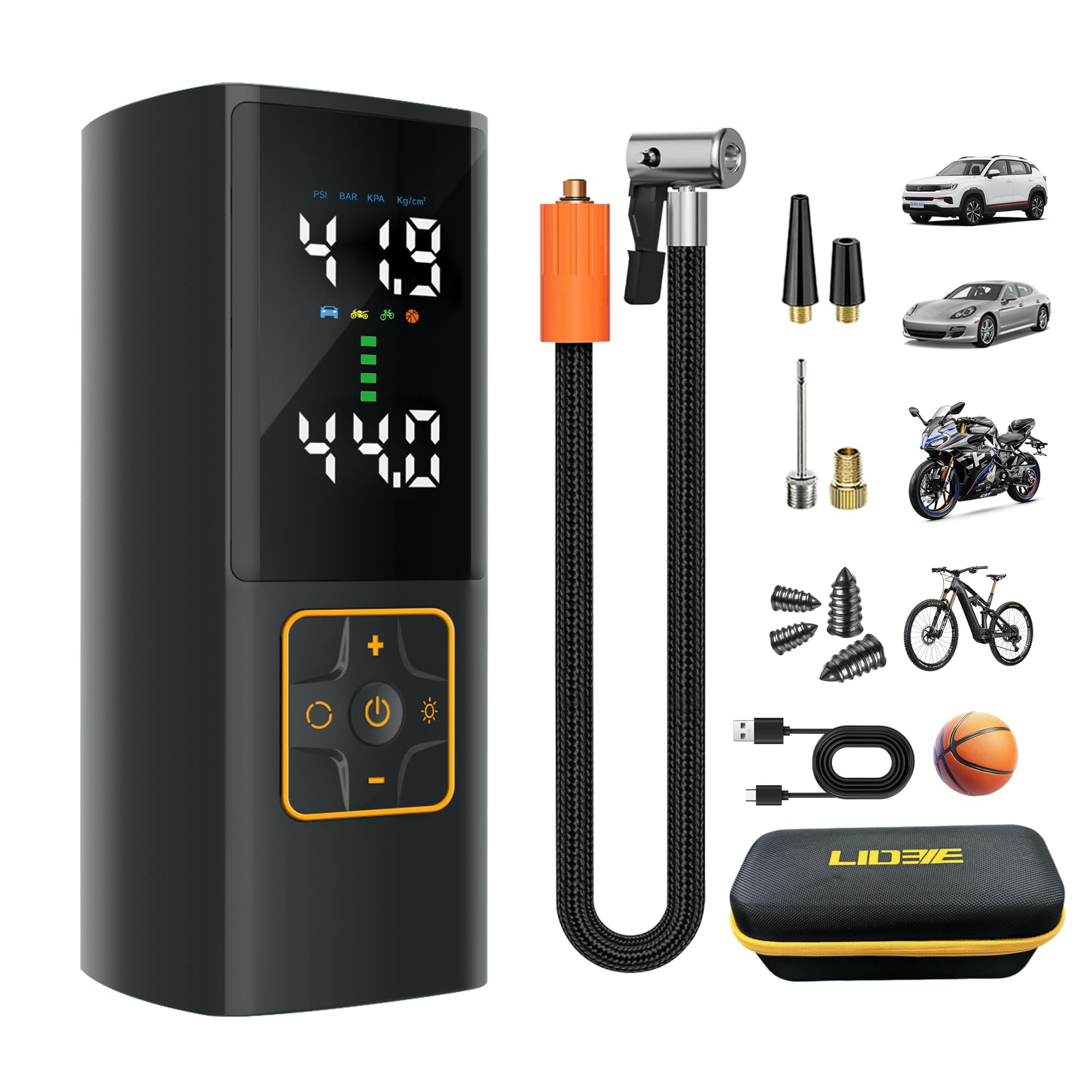 Tire Inflator Portable Air Compressor Auto Air Pump for Car Tire Car Accessories with Digital Pressure Gauge 3X Faster Inflation