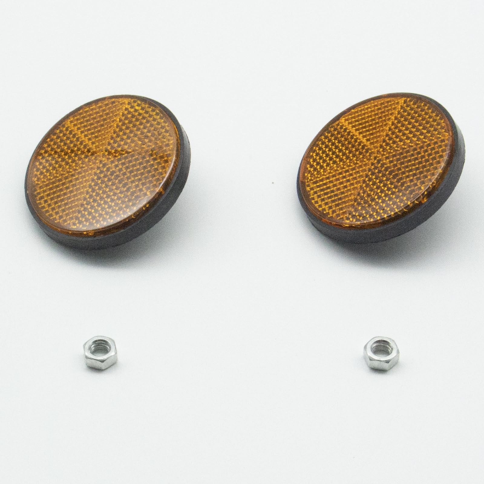 Incontesta Pair Motorcycle Reflectors Orange(2.2 Inch Dia), Good Reflection With Round Reflective Reflectors, Warning Reflector 