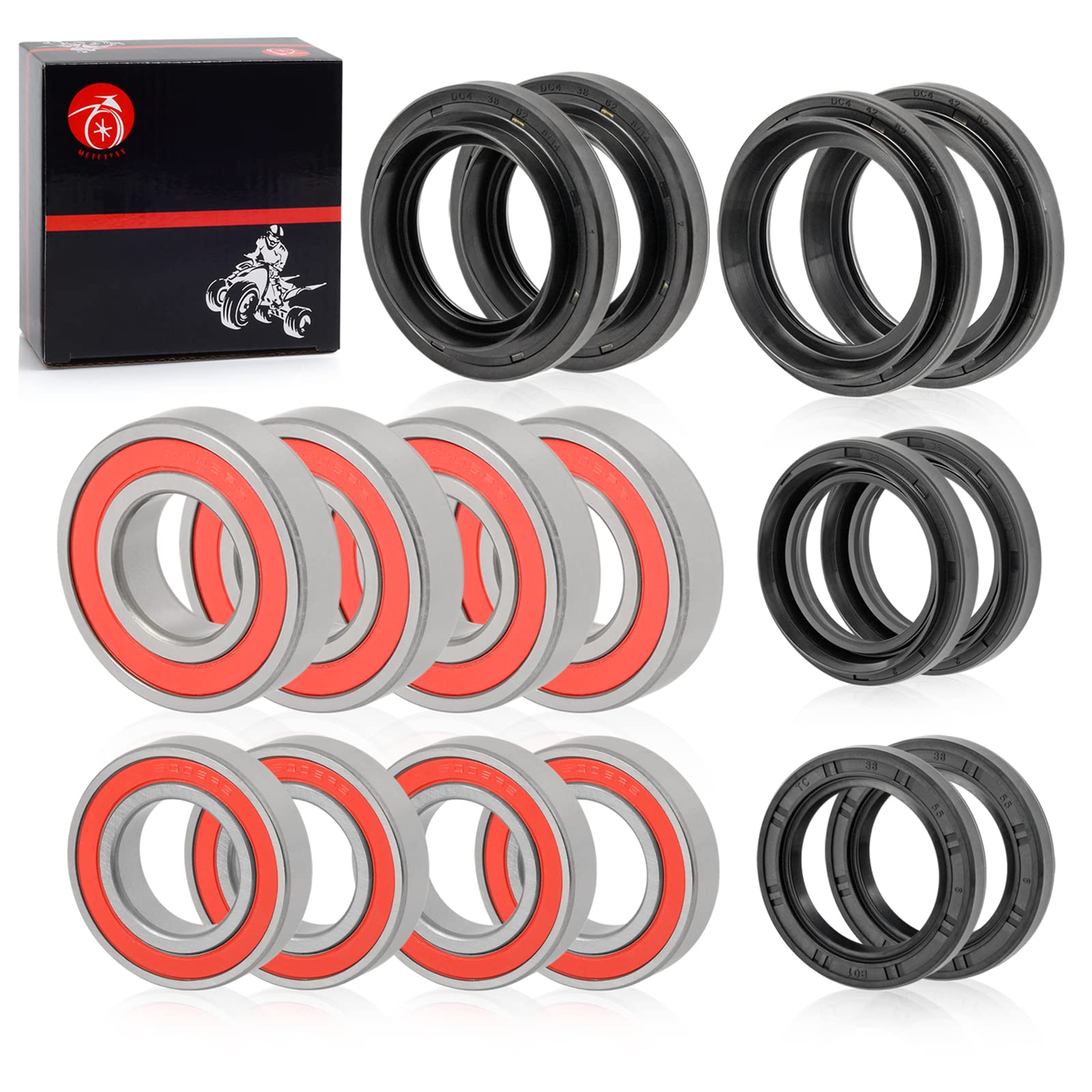 Front Rear Wheel Bearing Seals Kits 2005-2013 For Yamaha Rhino 450 660 700 Yxr450 Yxr660 Yxr700