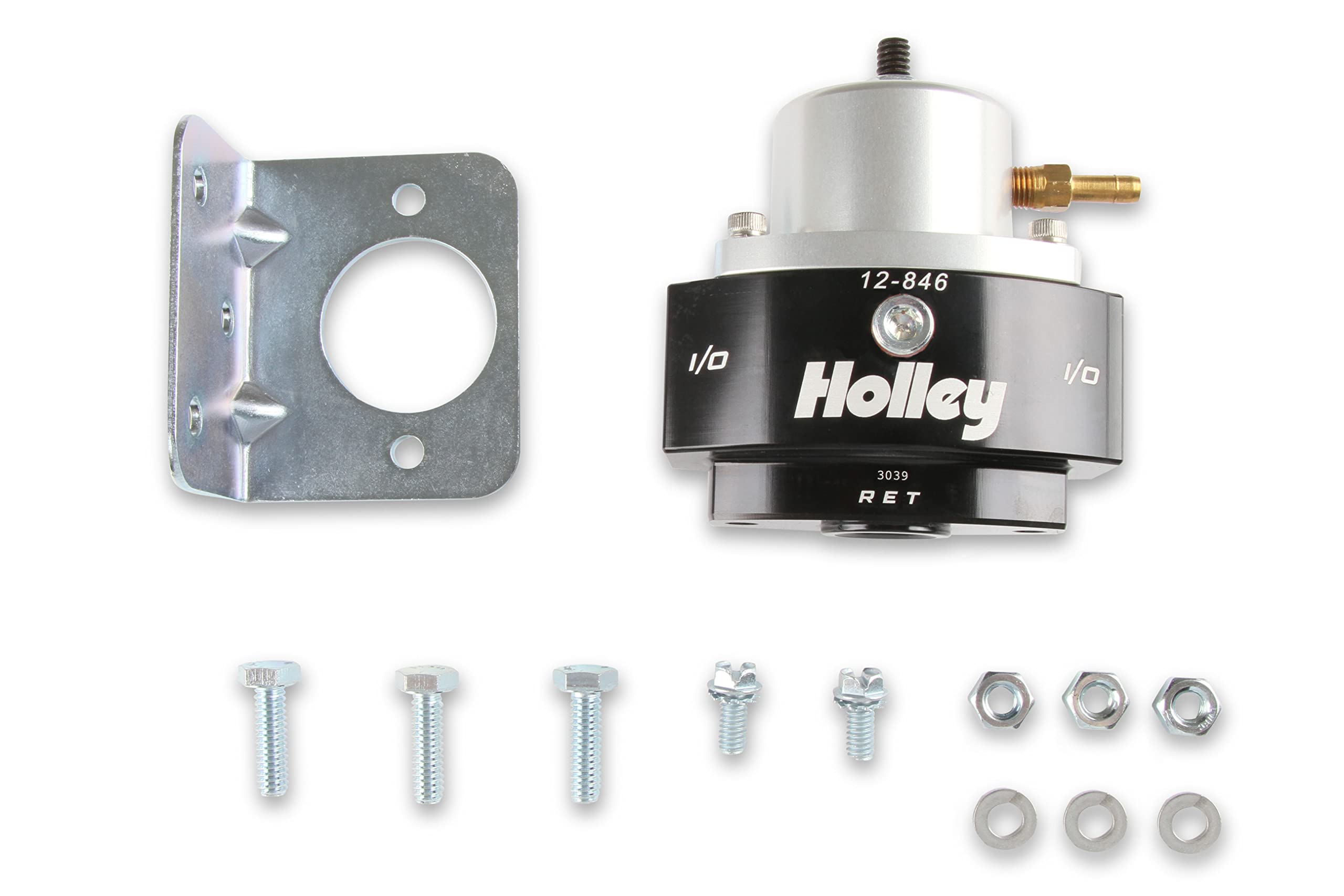 Holley 12-846 8An Inlet/Outlet 6An Return 40-70 Psi Billet Fuel Pressure Regulator