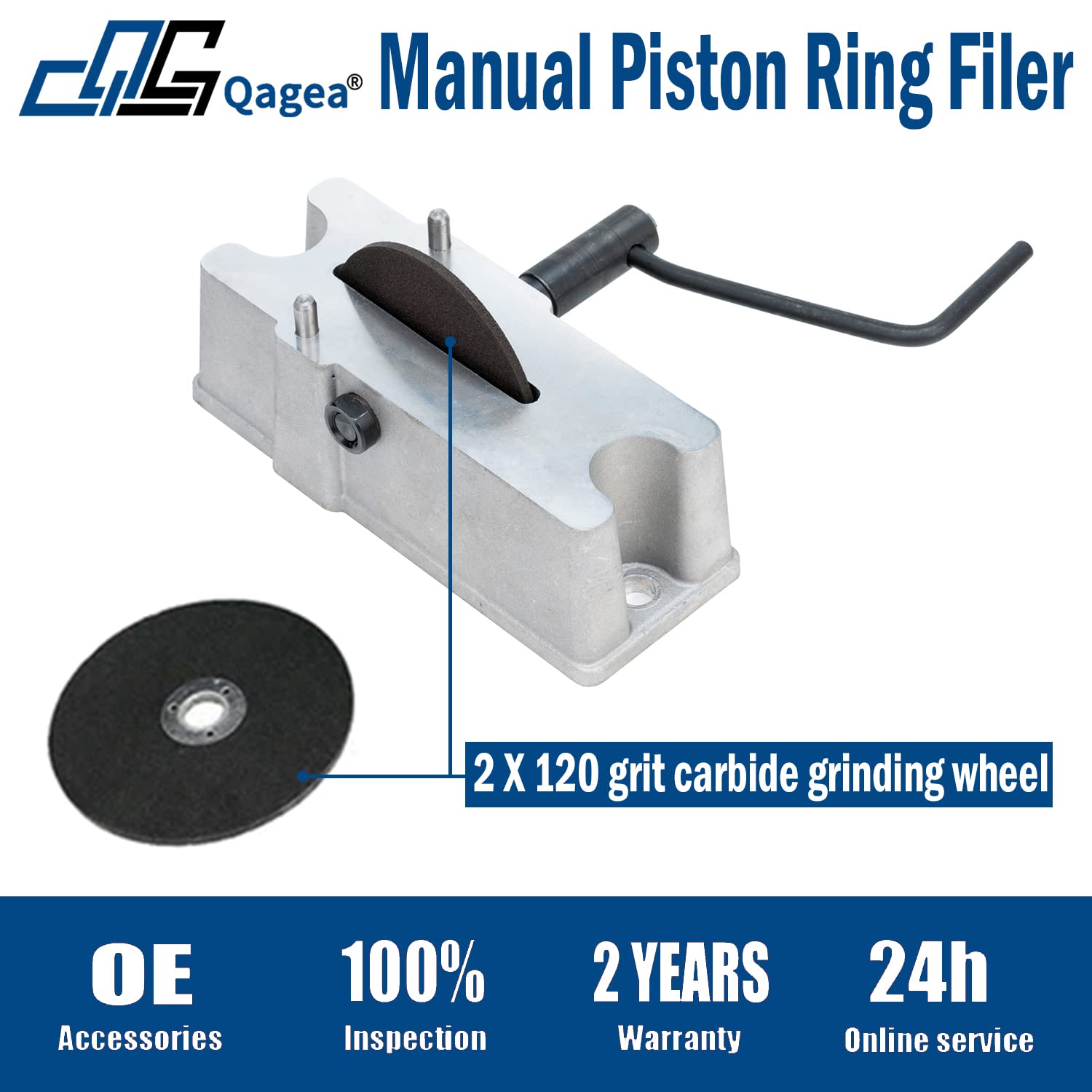 Manual Piston Ring Filer Includes 120 Grit Carbide Grinding Wheel Replace 66785 66786